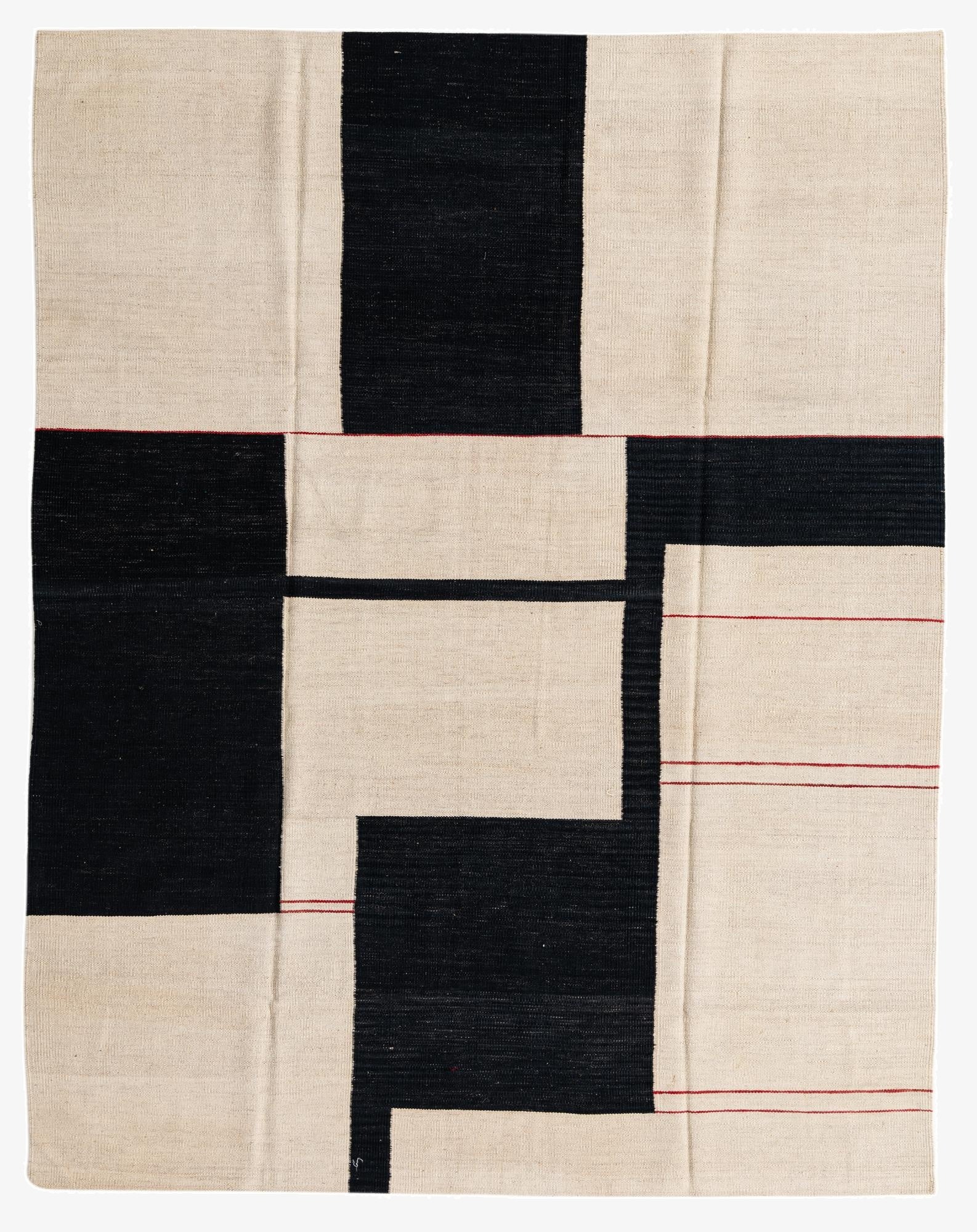  6' x 7' 8  Hand Woven Kilim Modern Wool Rug