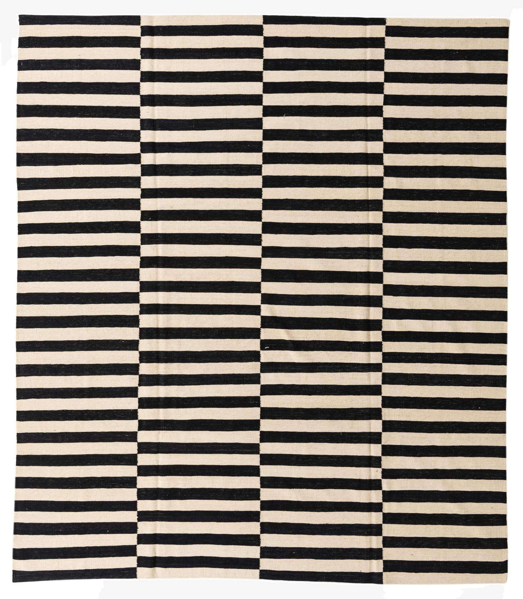  8' 7 x 9' 10  Hand Woven Kilim Modern Wool Rug