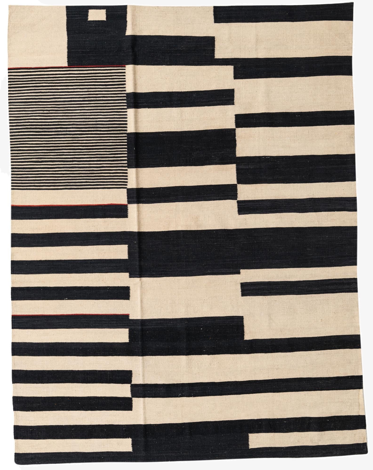  5' 9 x 7' 7  Hand Woven Kilim Modern Wool Rug