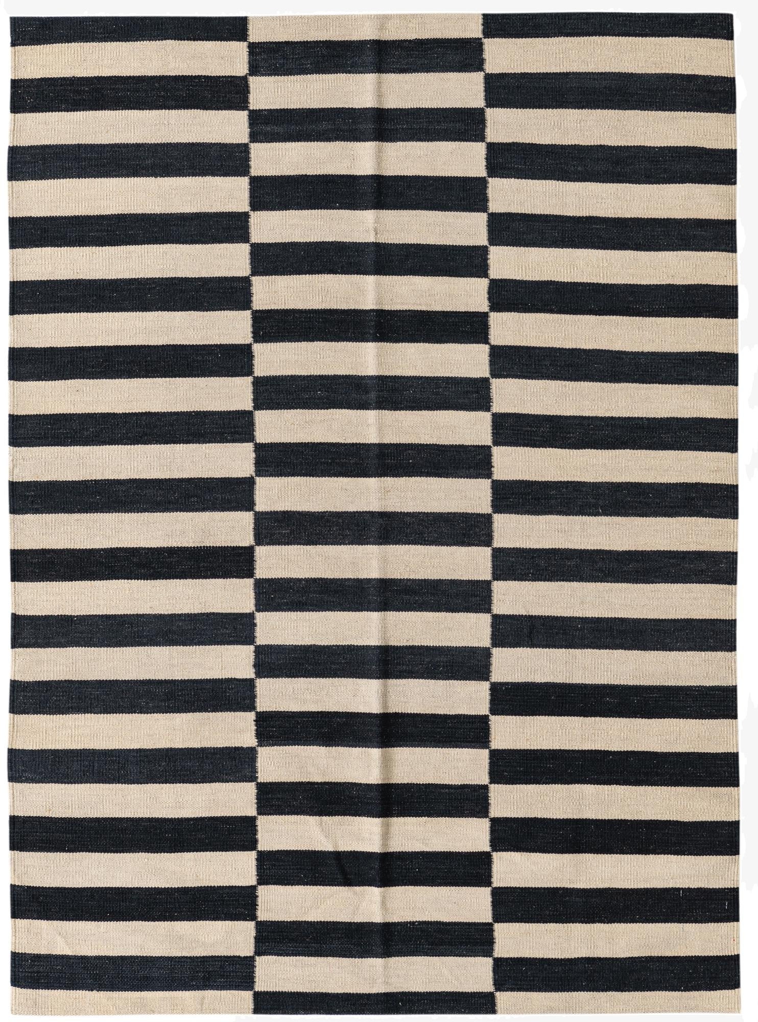  4' 3 x 5' 10  Hand Woven Kilim Modern Wool Rug