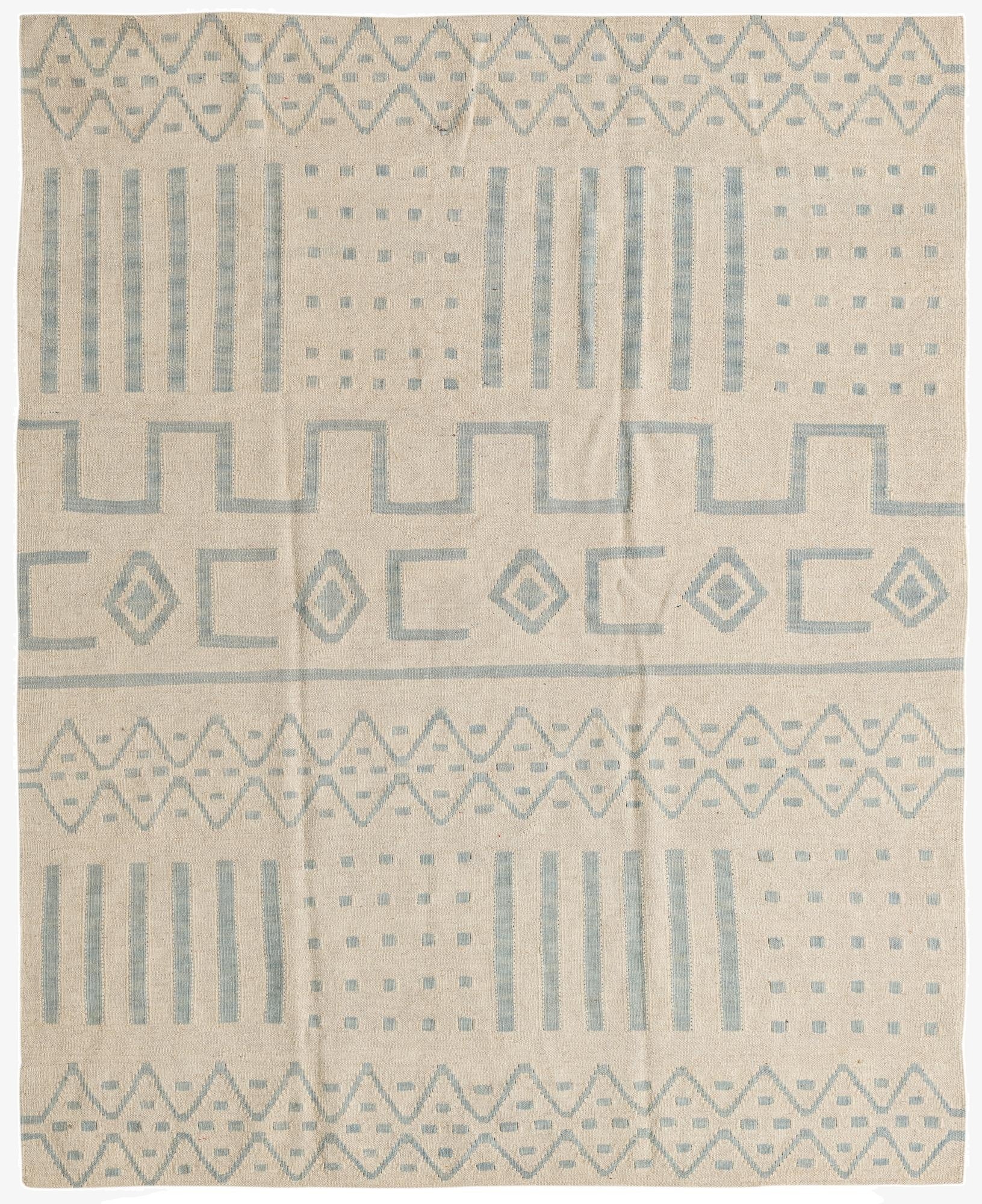  5' 1 x 6' 5  Hand Woven Kilim Modern Wool Rug