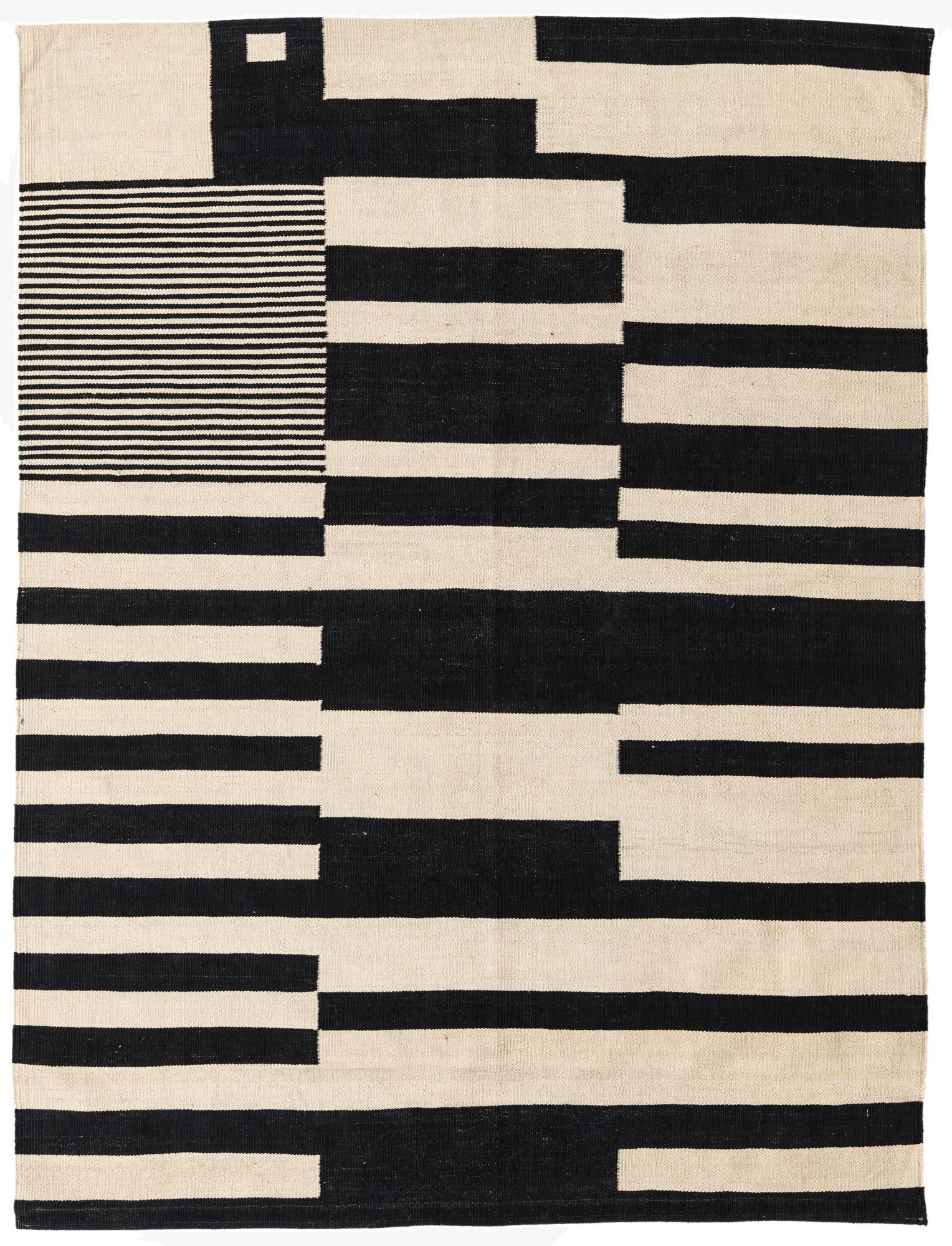  5' 1 x 6' 9  Hand Woven Kilim Modern Wool Rug