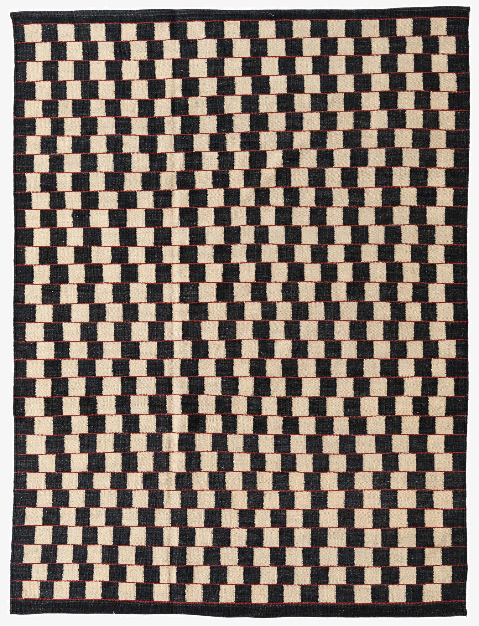  5' 8 x 7' 7  Hand Woven Kilim Modern Wool Rug