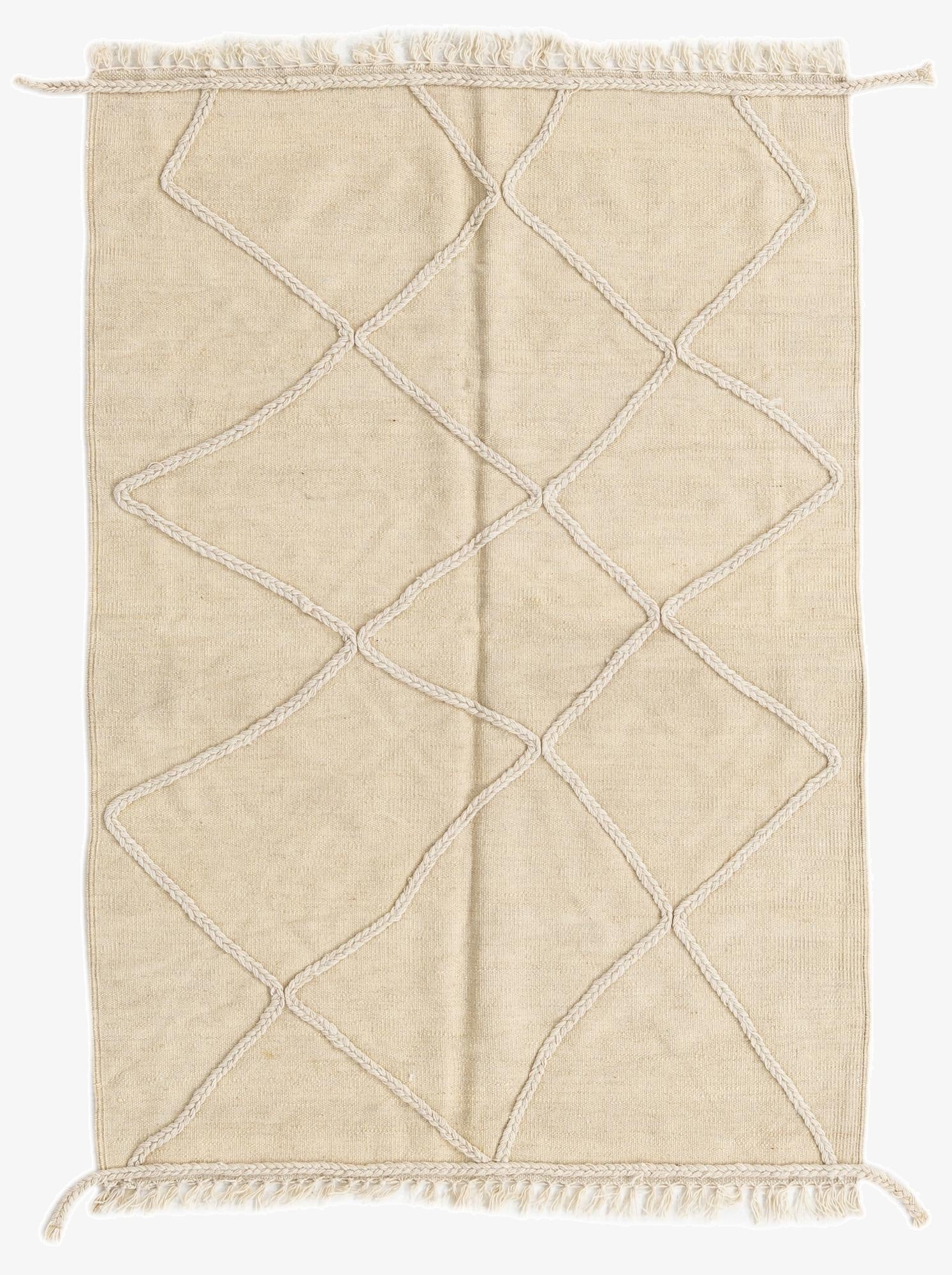  3' 5 x 4' 10  Hand Woven Kilim Modern Wool Rug