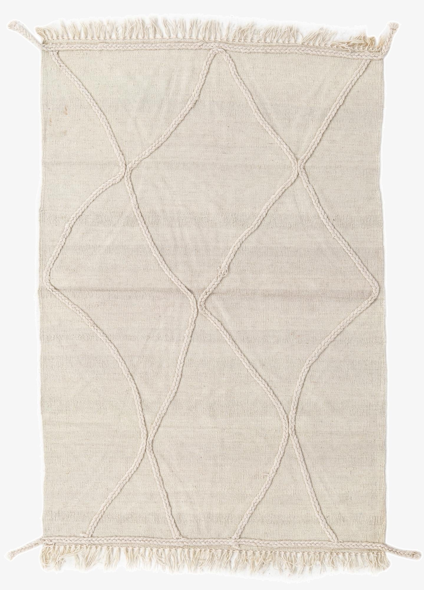  3' 6 x 5' 2  Hand Woven Kilim Modern Wool Rug