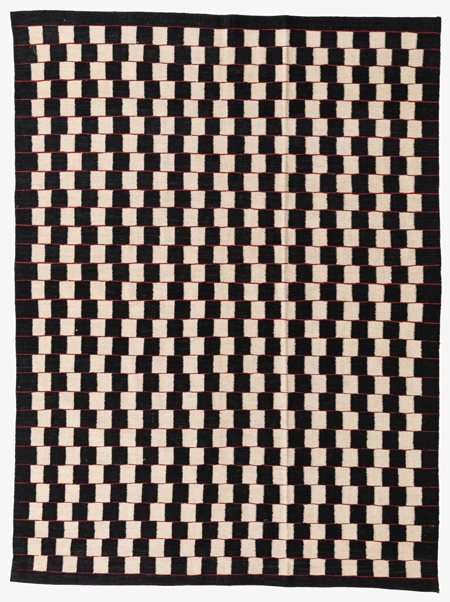  5' 9 x 7' 8  Hand Woven Kilim Modern Wool Rug