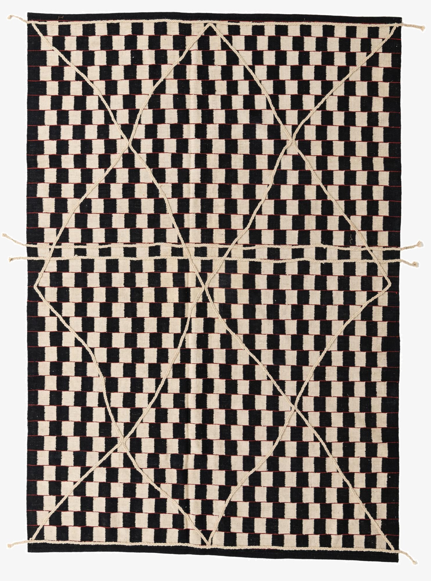 6' 6 x 9' 6  Hand Woven Kilim Modern Wool Rug