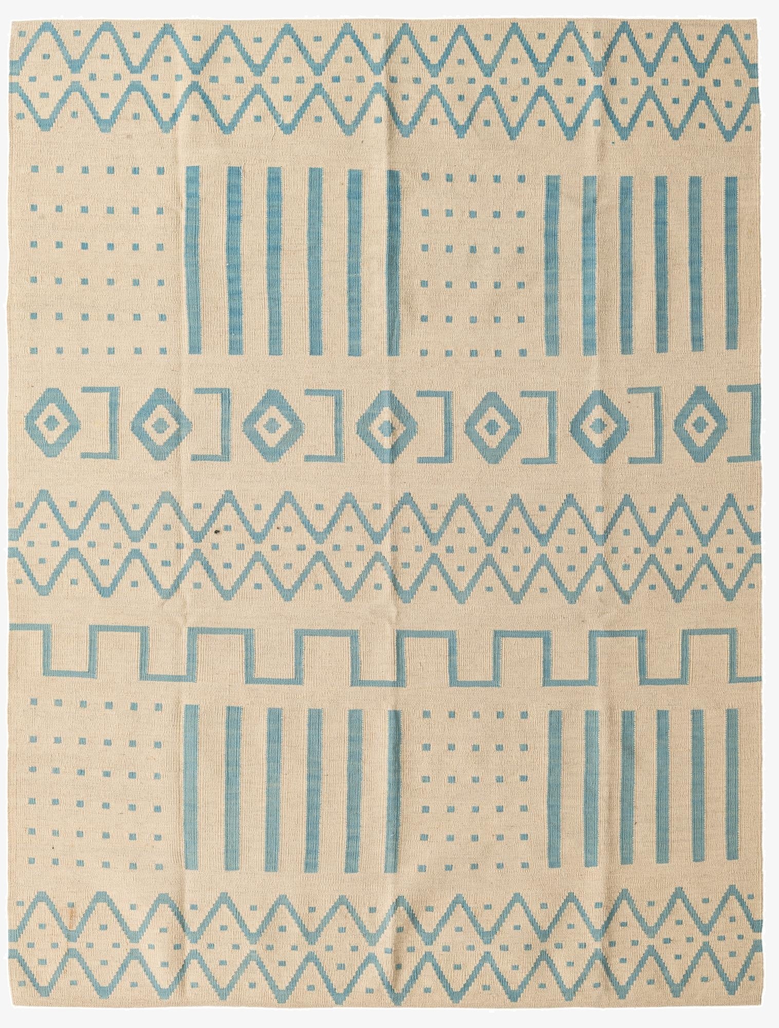  5' 9 x 7' 8  Hand Woven Kilim Modern Wool Rug