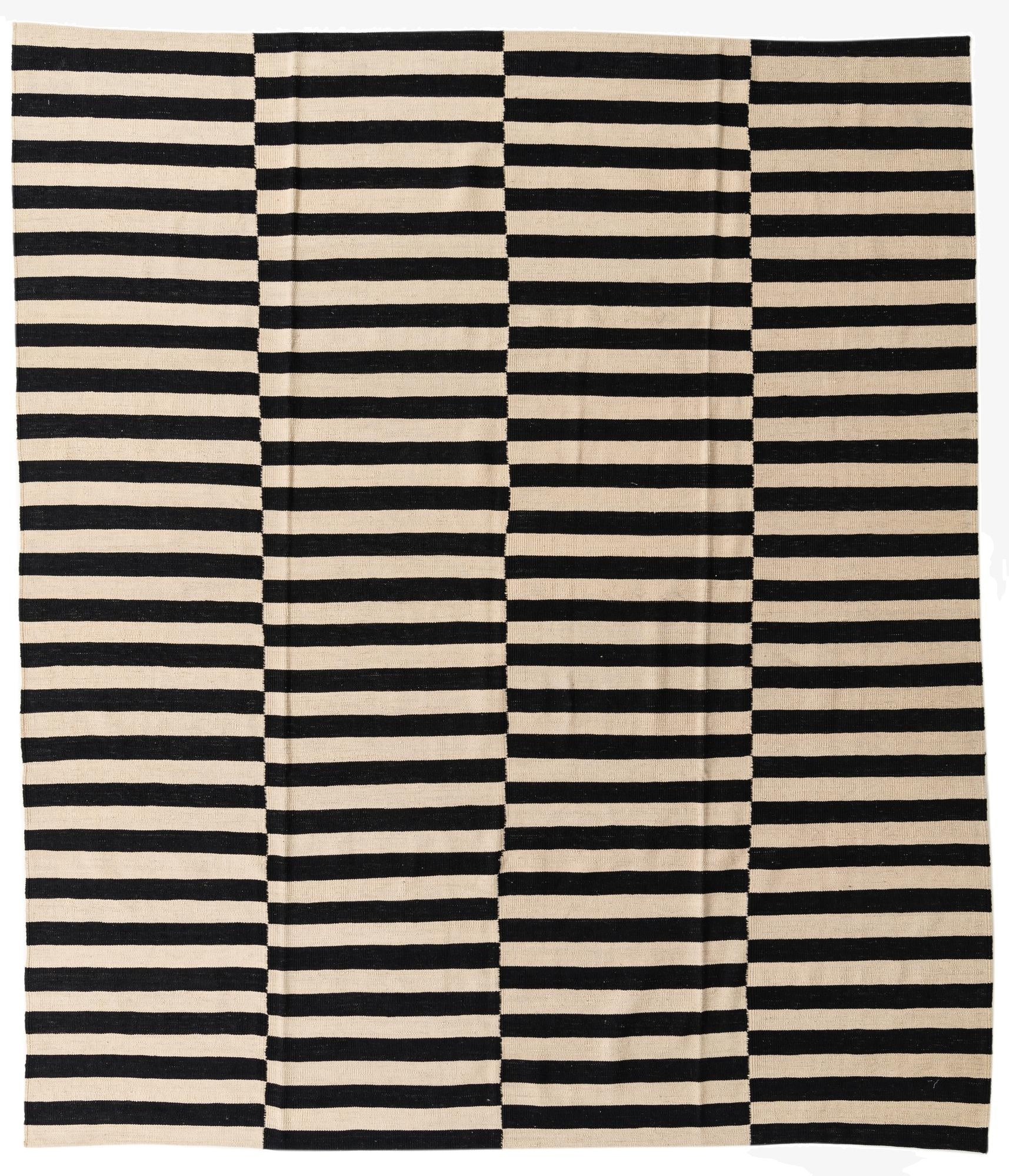  8' 7 x 9' 10  Hand Woven Kilim Modern Wool Rug