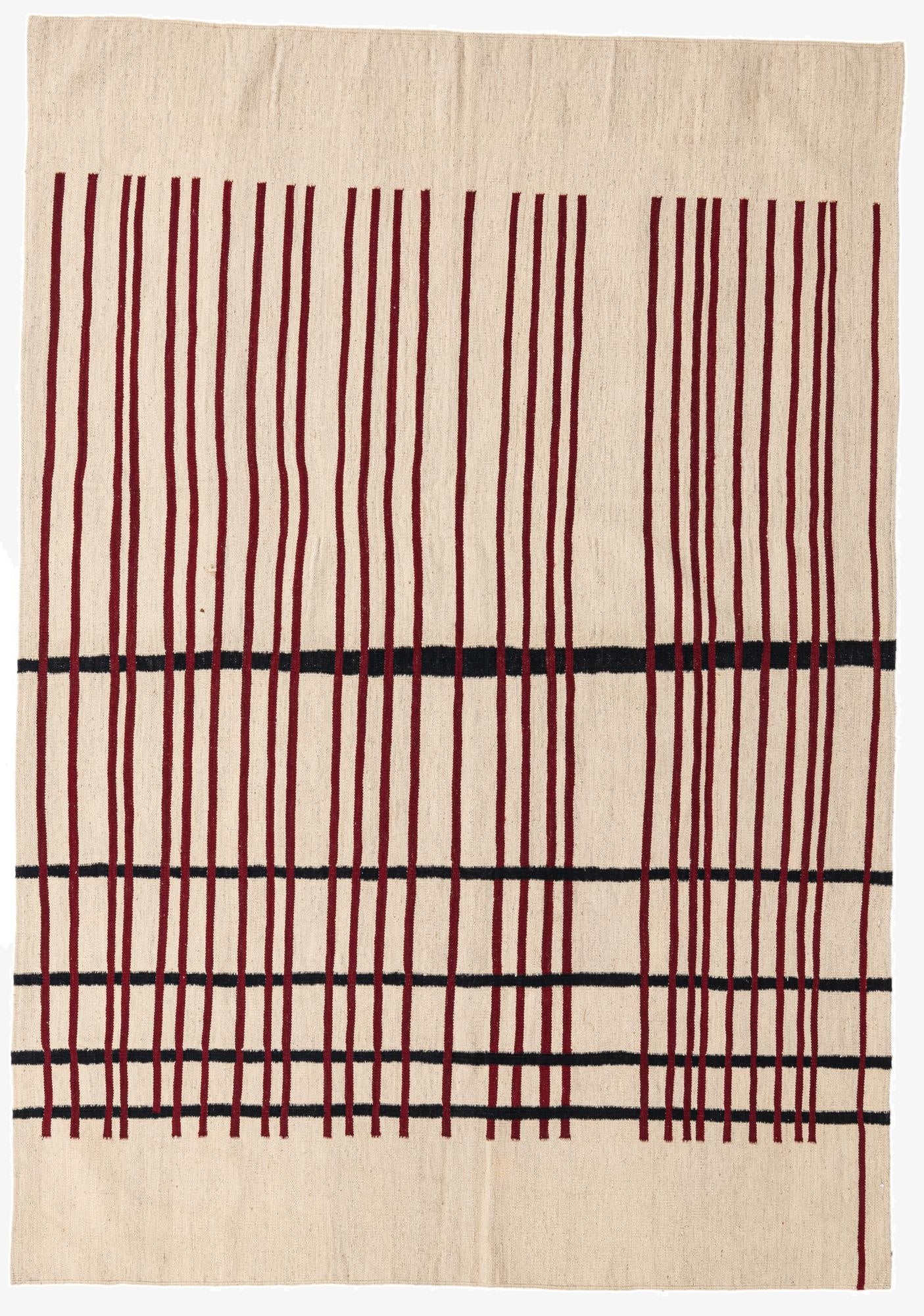  5' 8 x 8' 2  Hand Woven Kilim Modern Wool Rug