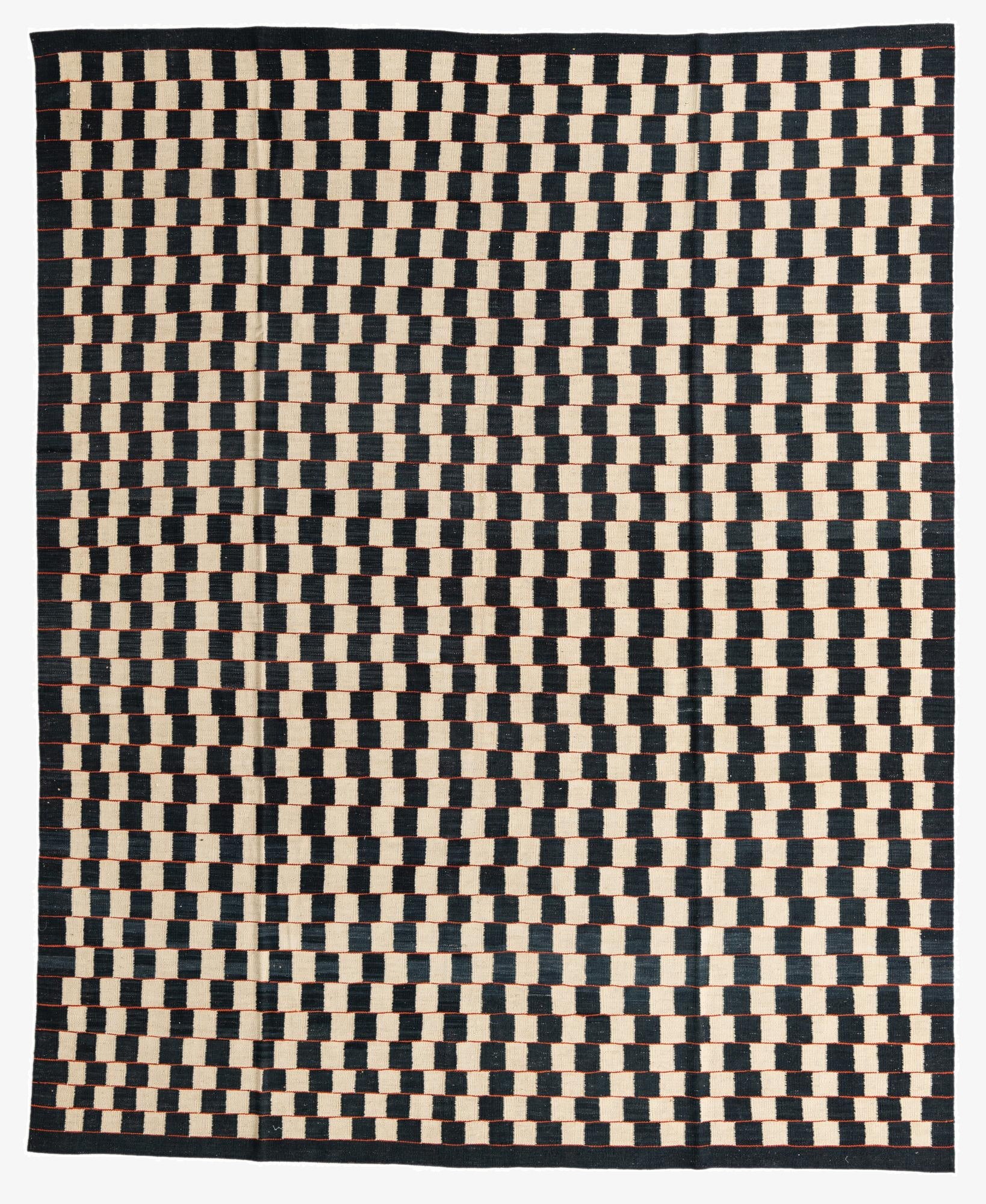  7' 10 x 9' 8  Hand Woven Kilim Modern Wool Rug