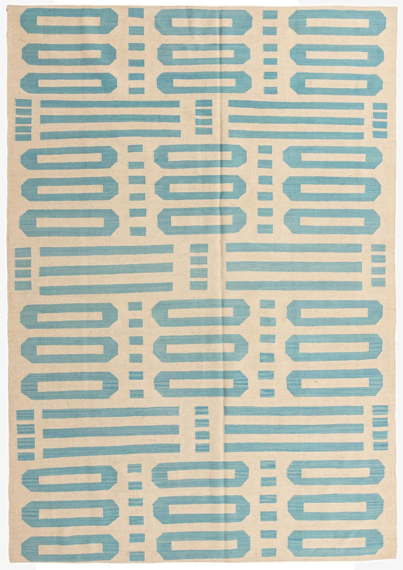  6' 7 x 9' 6  Hand Woven Kilim Modern Wool Rug