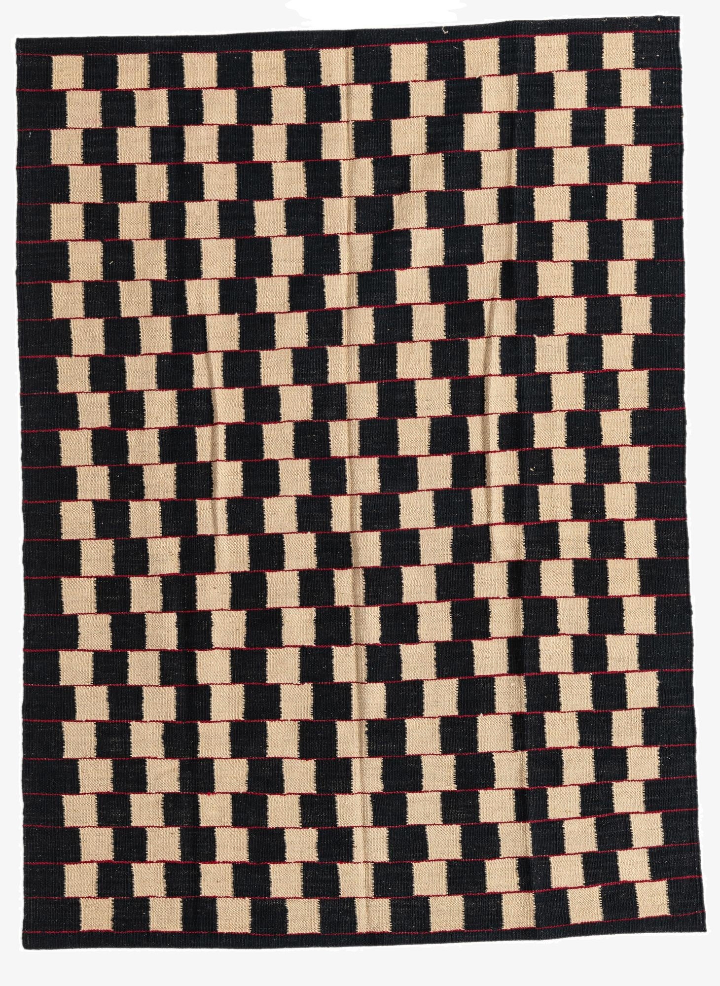  4' 2 x 5' 9  Hand Woven Kilim Modern Wool Rug
