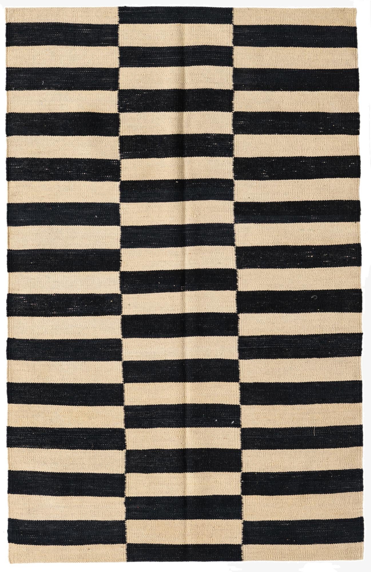  3' 4 x 5' 2  Hand Woven Kilim Modern Wool Rug