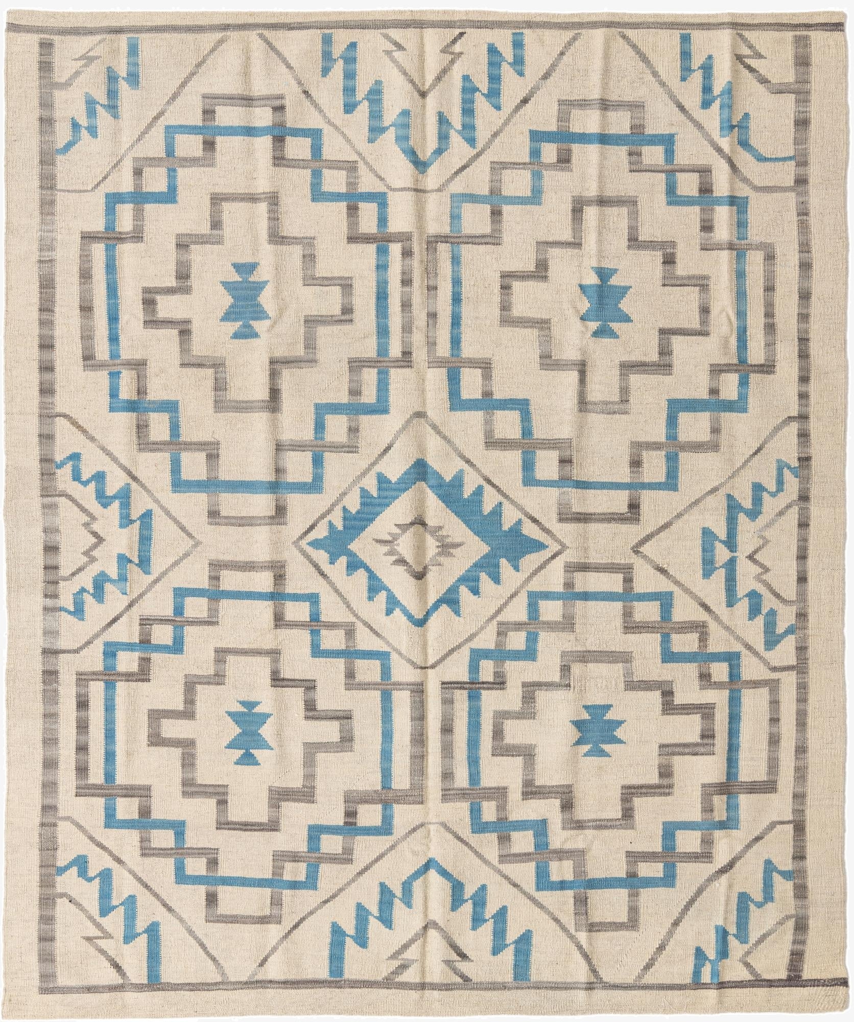  6' x 7' 6  Hand Woven Kilim Modern Wool Rug