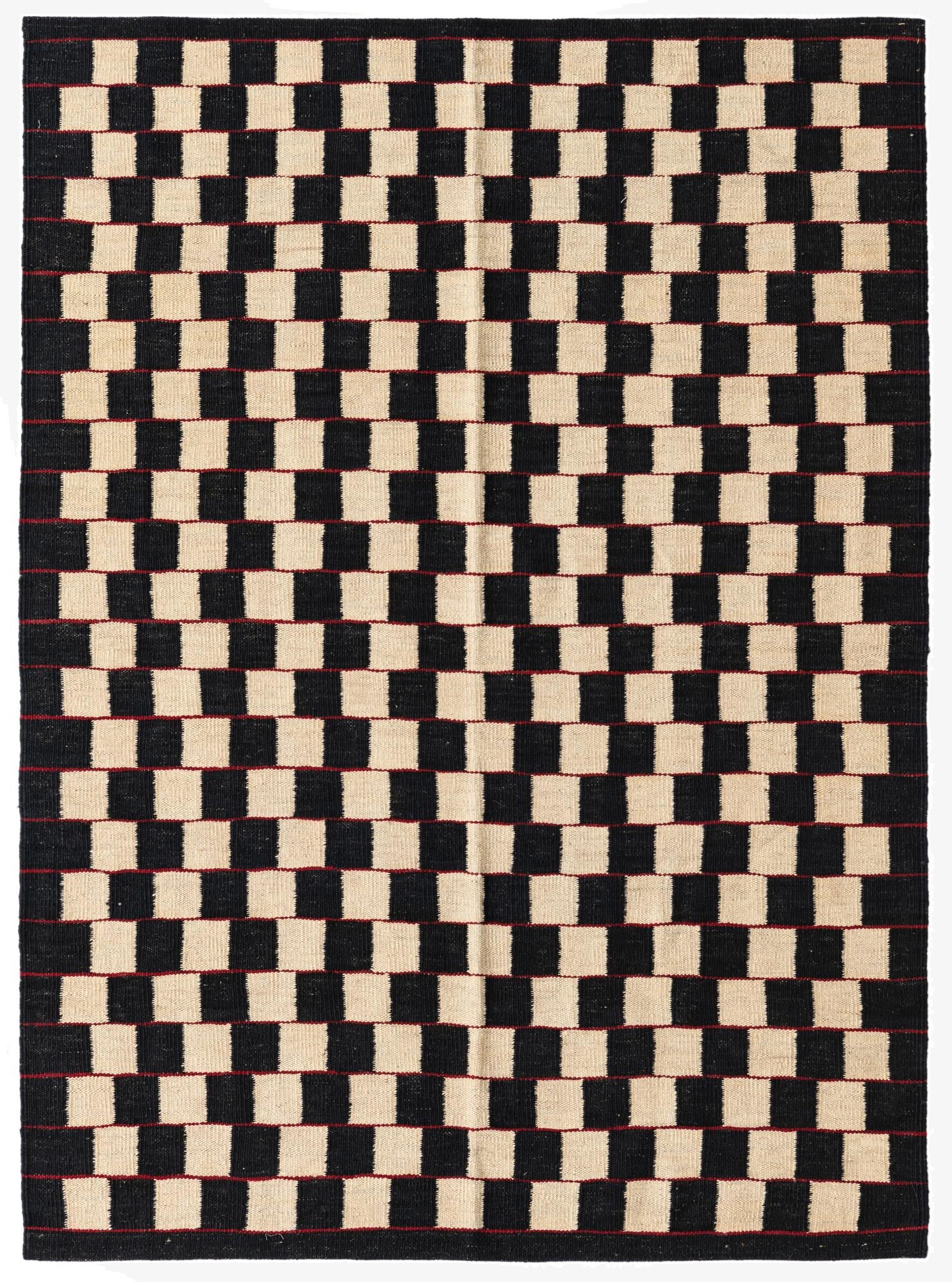  4' 2 x 5' 8  Hand Woven Kilim Modern Wool Rug