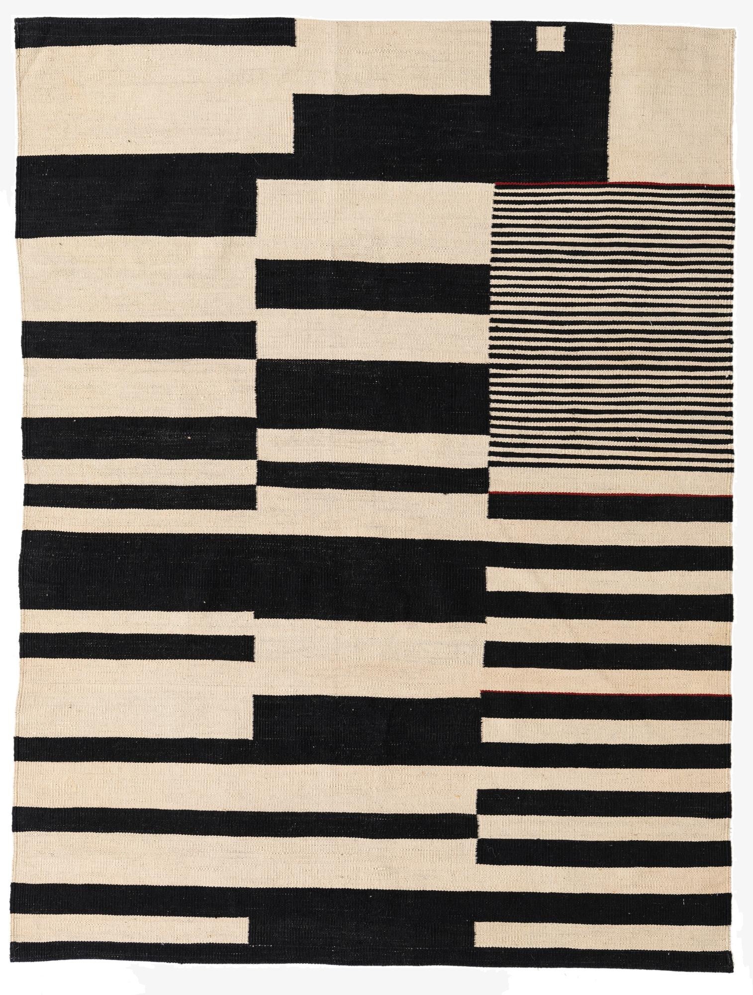  4' 10 x 6' 5  Hand Woven Kilim Modern Wool Rug