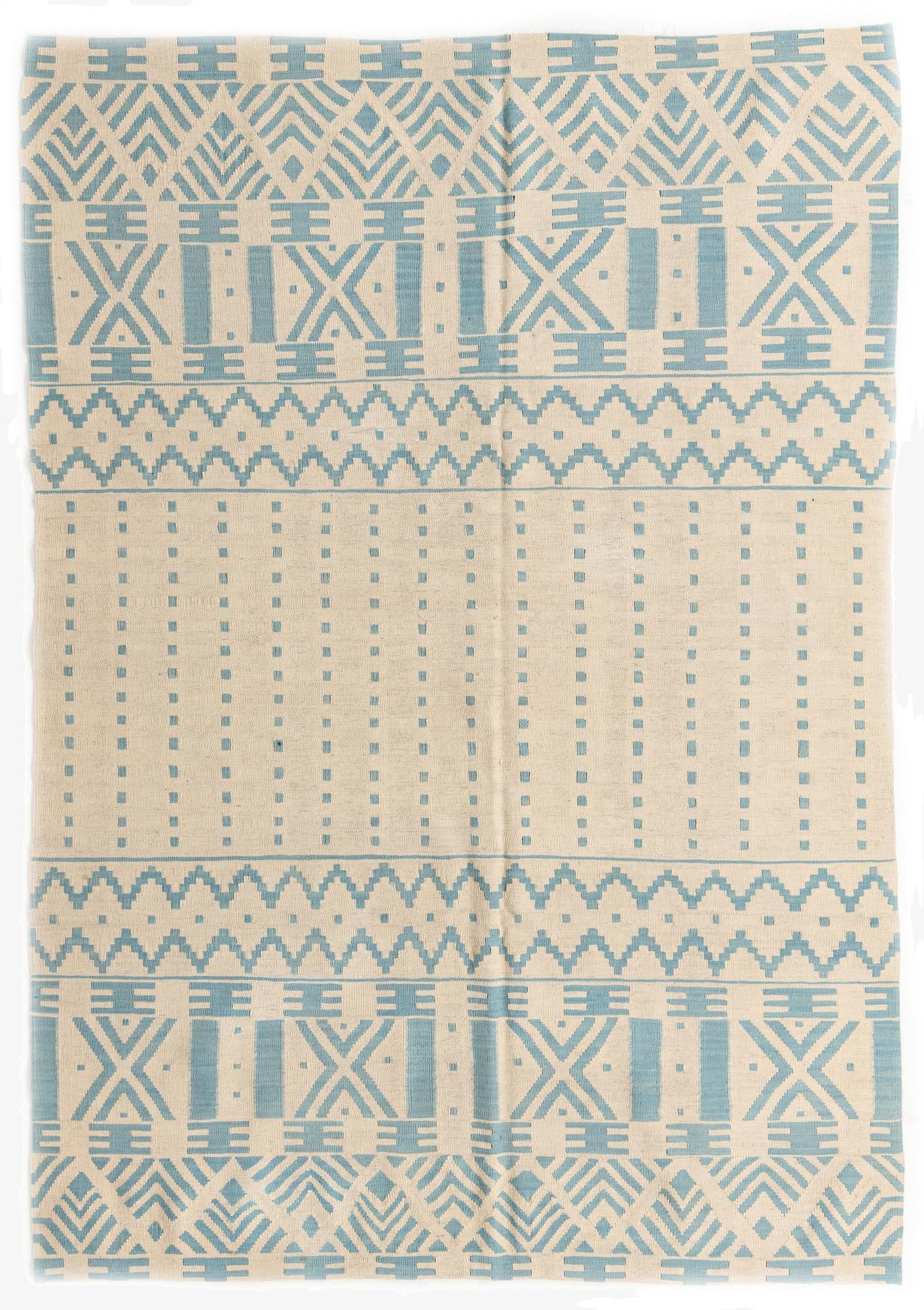  6' 9 x 9' 10  Hand Woven Kilim Modern Wool Rug