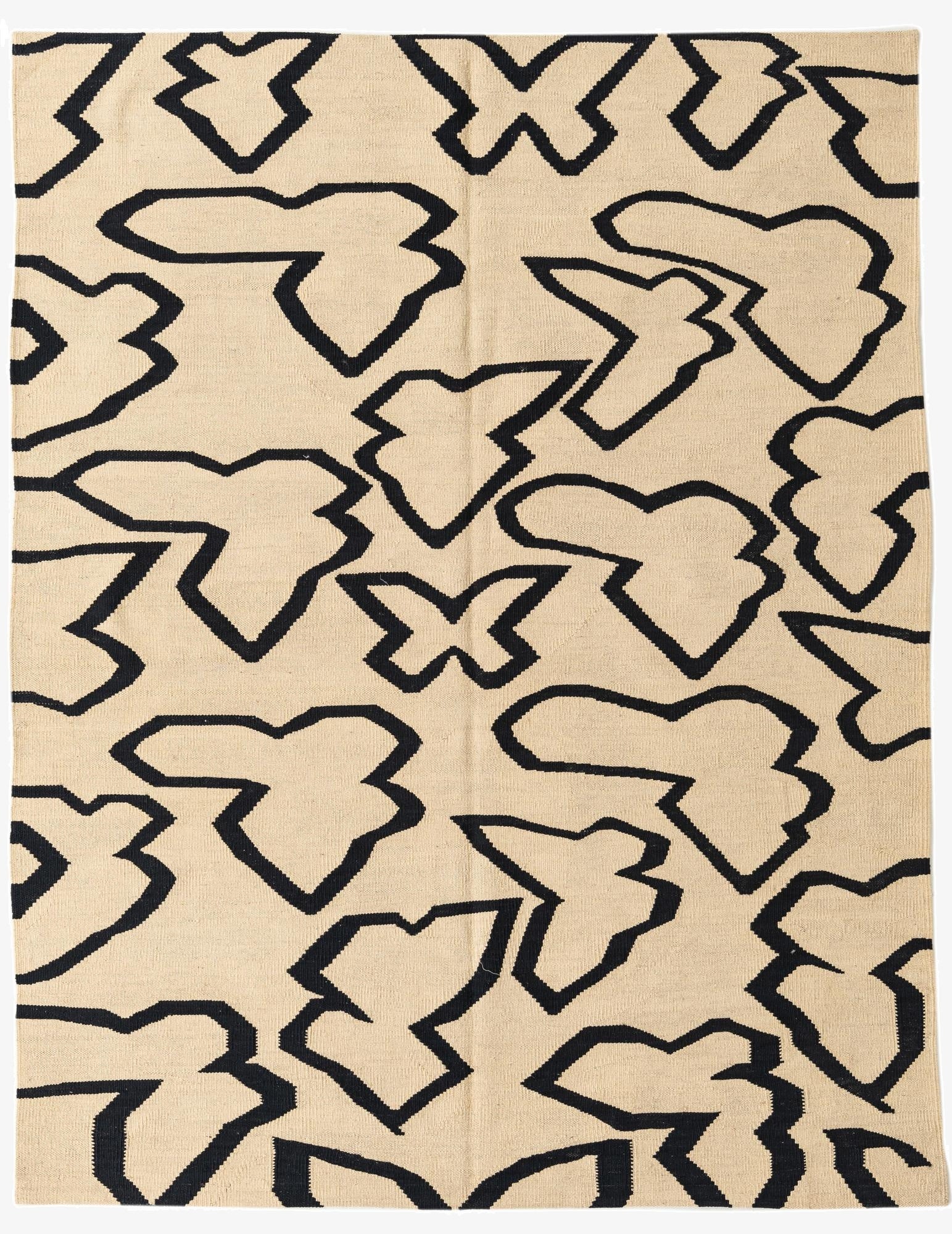  5' 1 x 6' 5  Hand Woven Kilim Modern Wool Rug