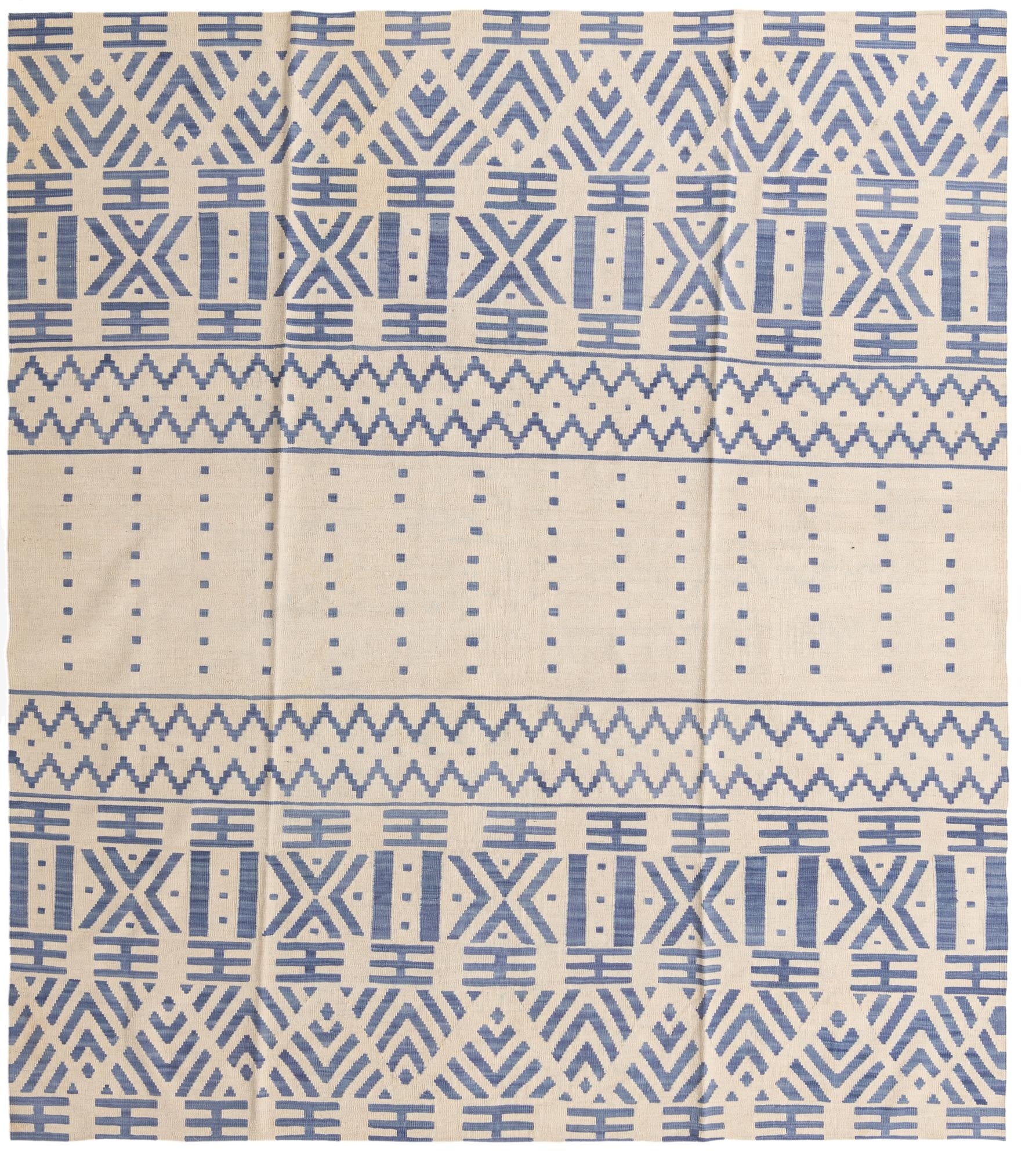  8' 6 x 9' 6  Hand Woven Kilim Modern Wool Rug