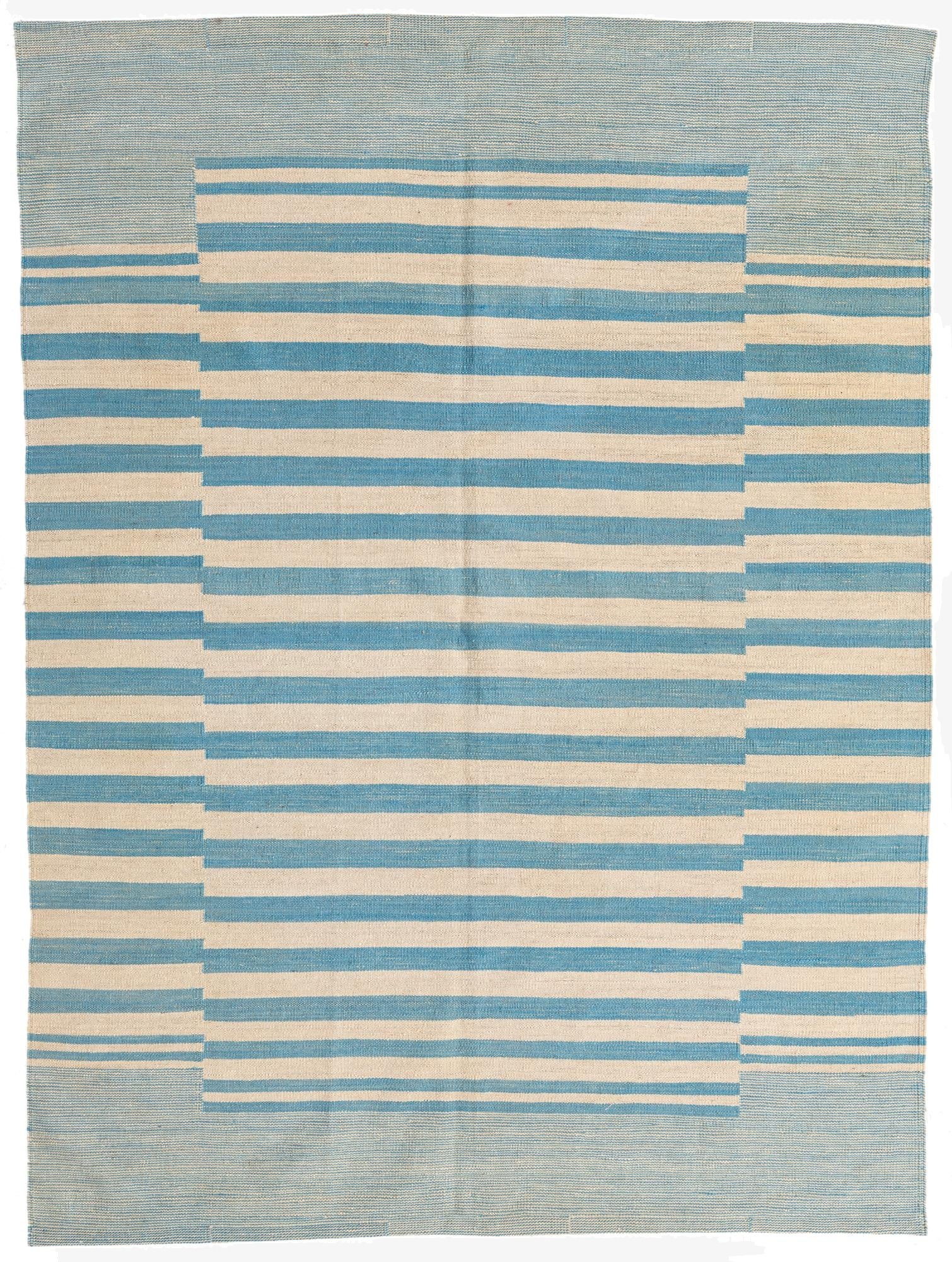 5' 8 x 7' 8  Hand Woven Kilim Modern Wool Rug