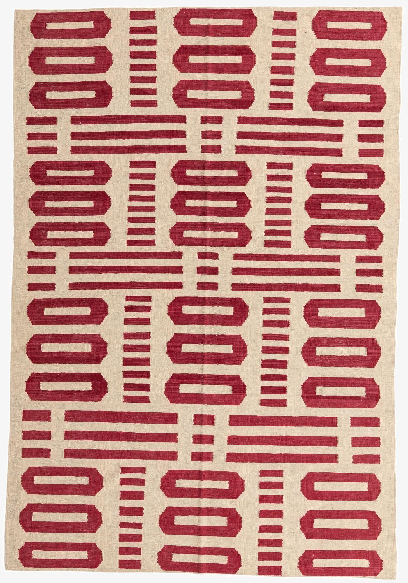  6' 5 x 9' 6  Hand Woven Kilim Modern Wool Rug