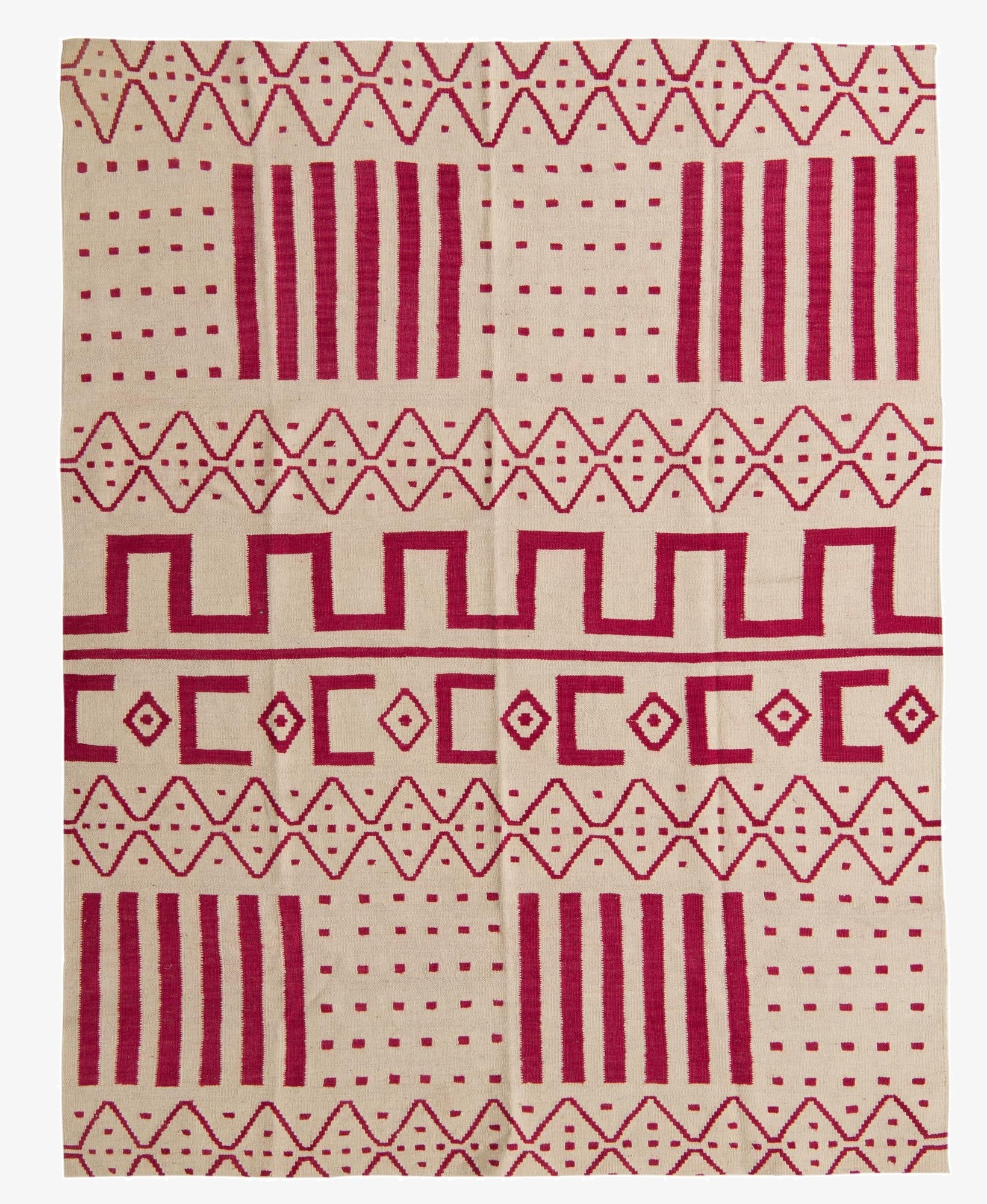  6' x 7' 9  Hand Woven Kilim Modern Wool Rug