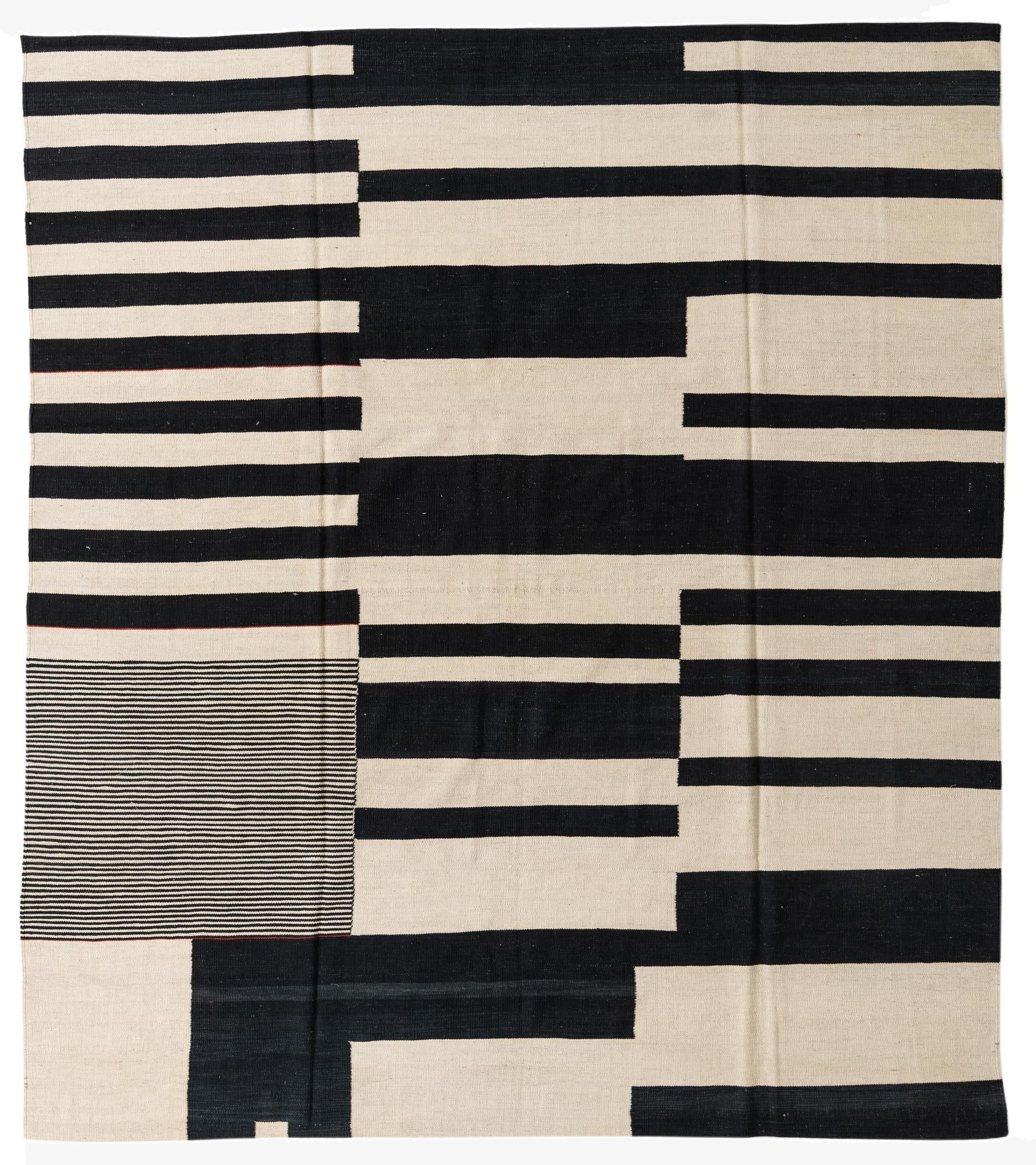  8' 5 x 9' 6  Hand Woven Kilim Modern Wool Rug