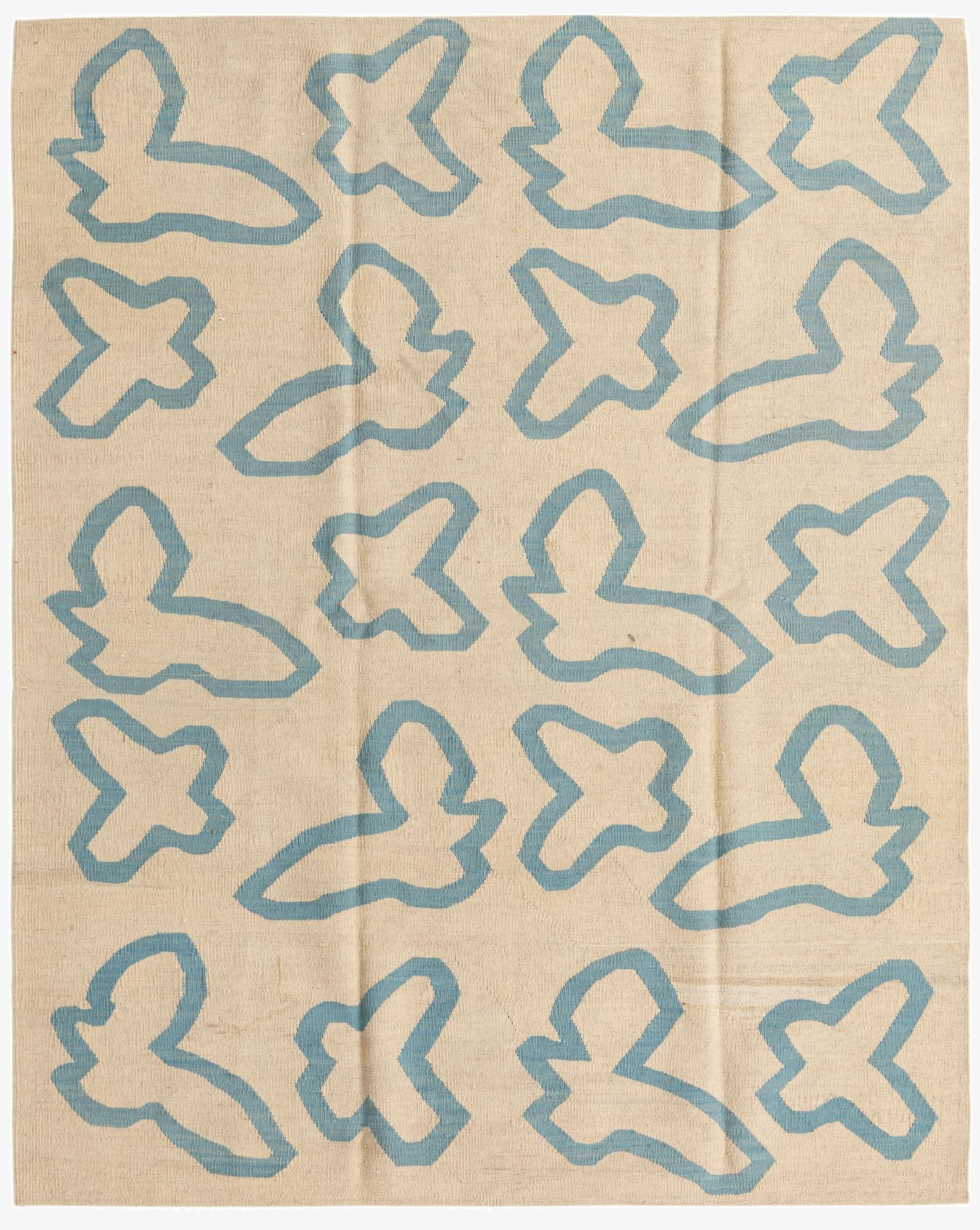  5' 2 x 6' 5  Hand Woven Kilim Modern Wool Rug