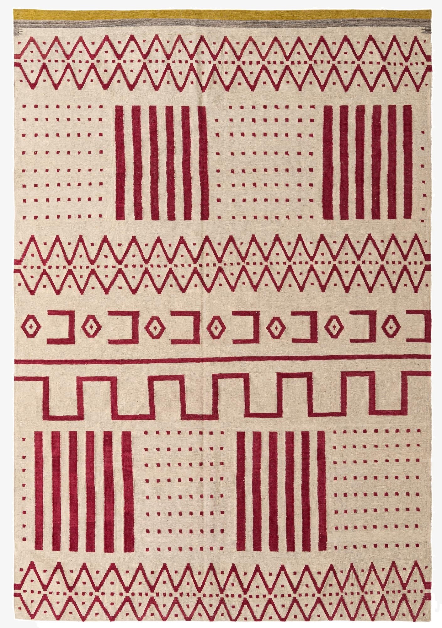  6' 9 x 9' 10  Hand Woven Kilim Modern Wool Rug