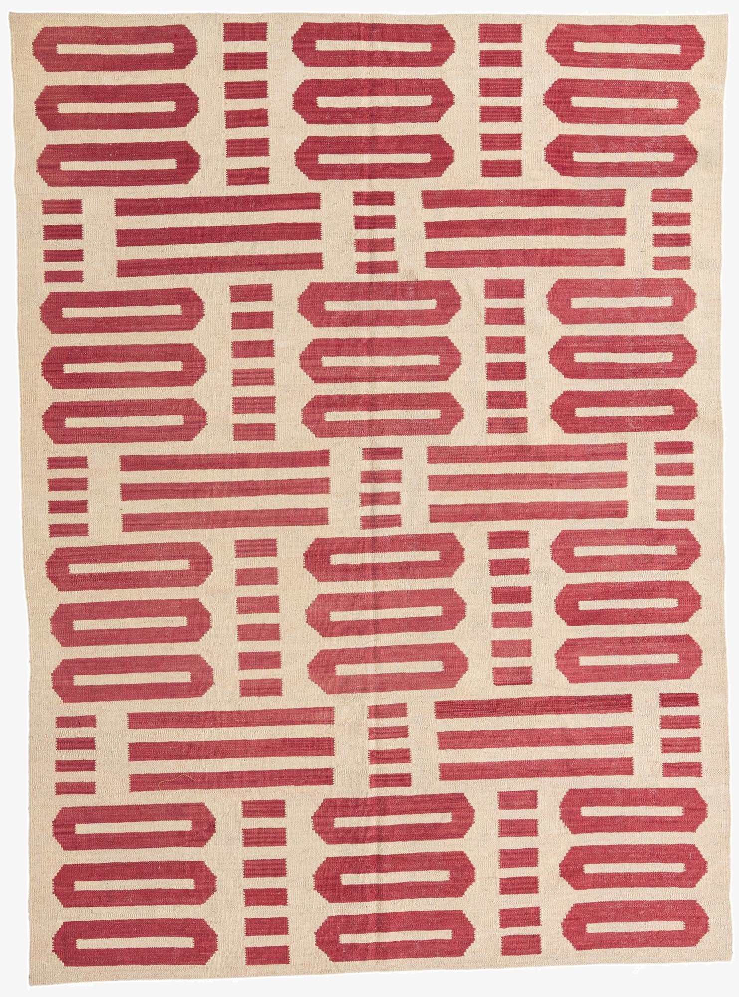  5' 8 x 7' 8  Hand Woven Kilim Modern Wool Rug