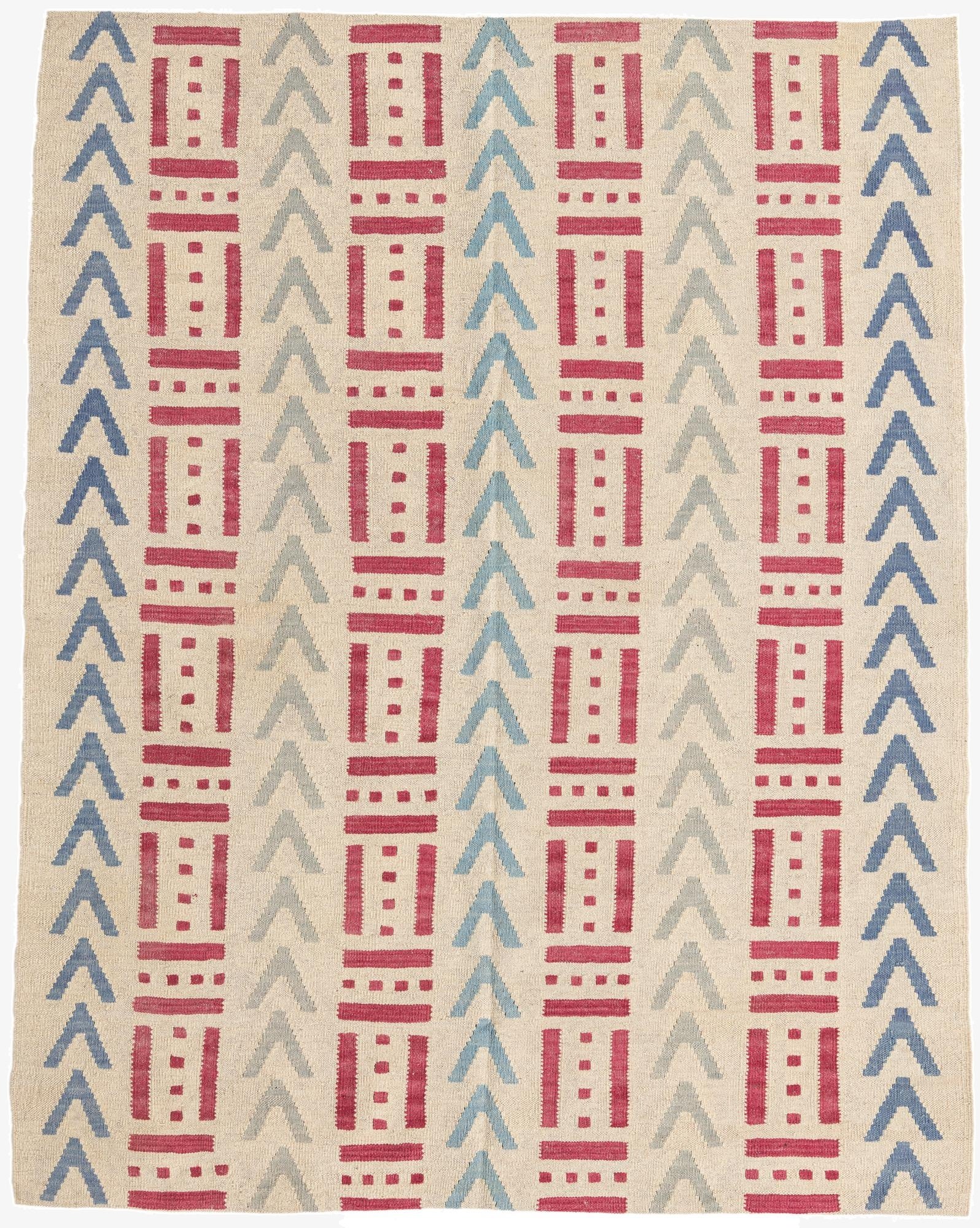  5' x 6' 5  Hand Woven Kilim Modern Wool Rug