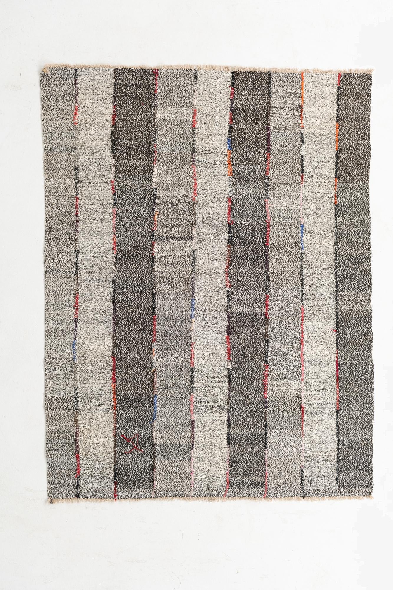  5' 6 x 7' 3  Hand Woven Kilim Modern Wool Rug