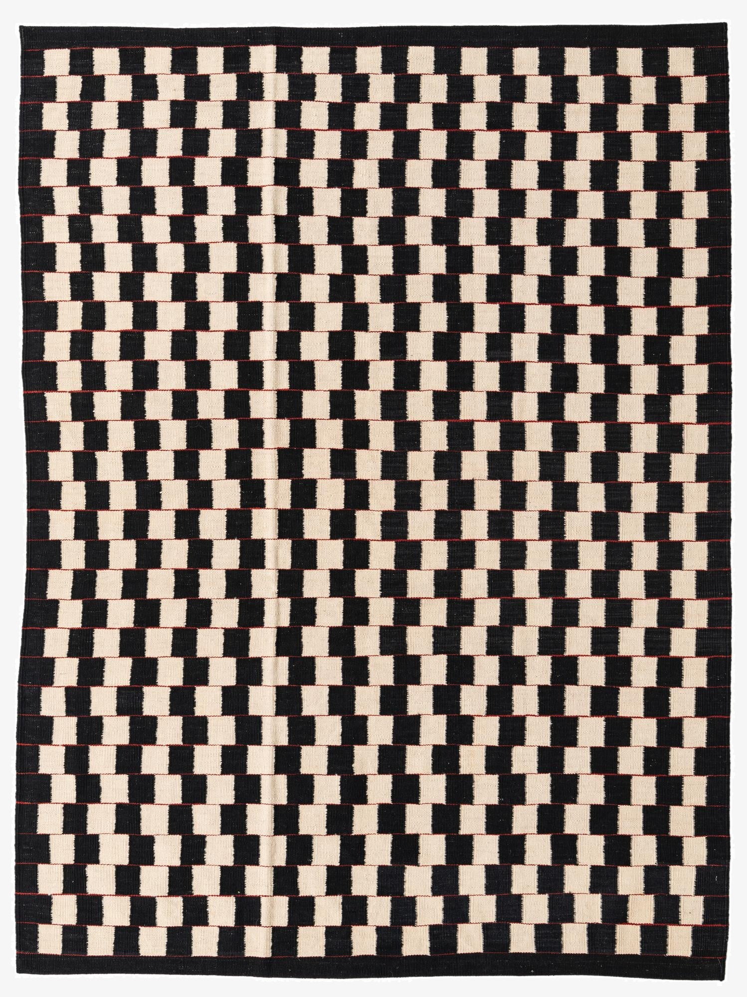  5' 8 x 7' 8  Hand Woven Kilim Modern Wool Rug