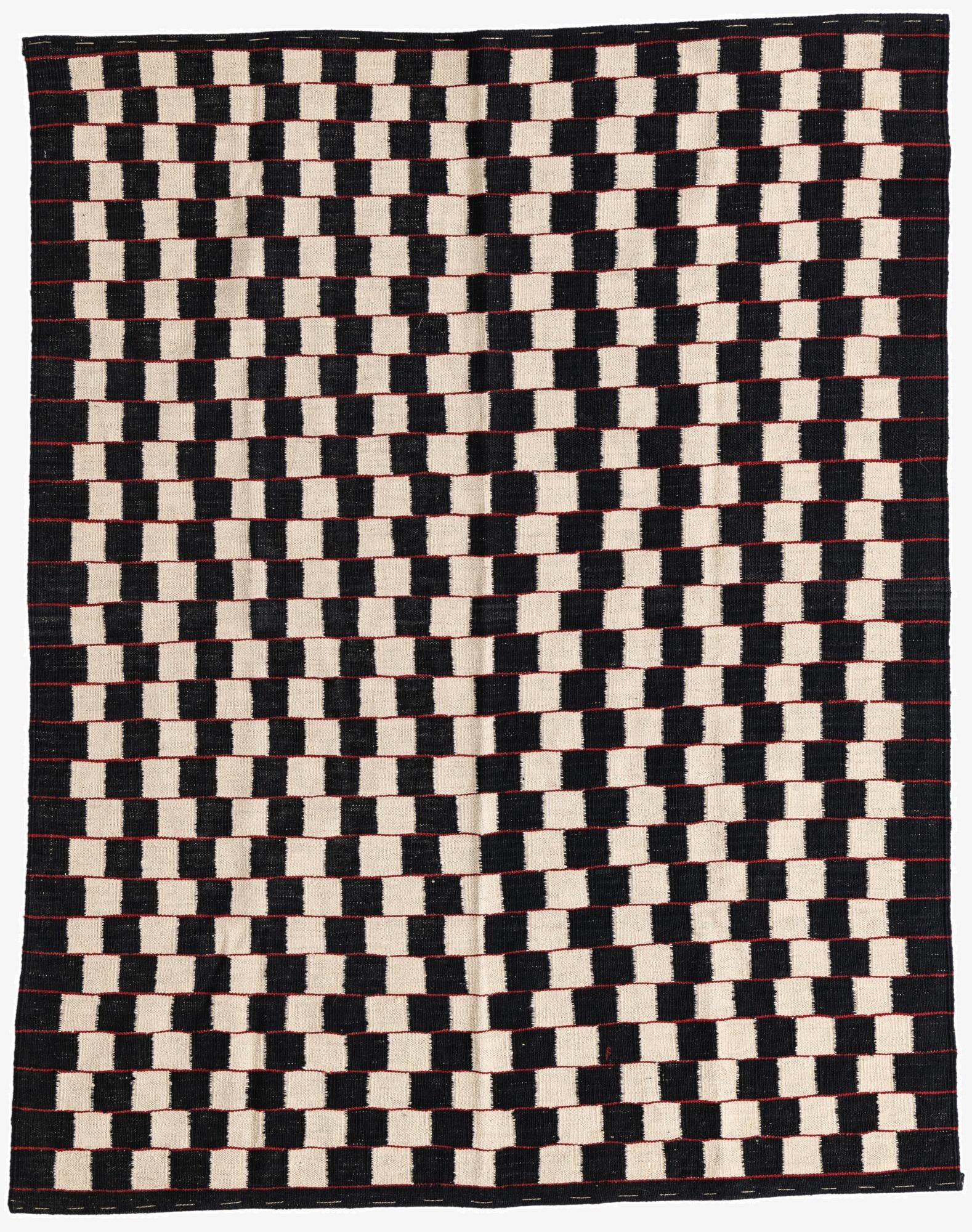  5' x 6' 4  Hand Woven Kilim Modern Wool Rug