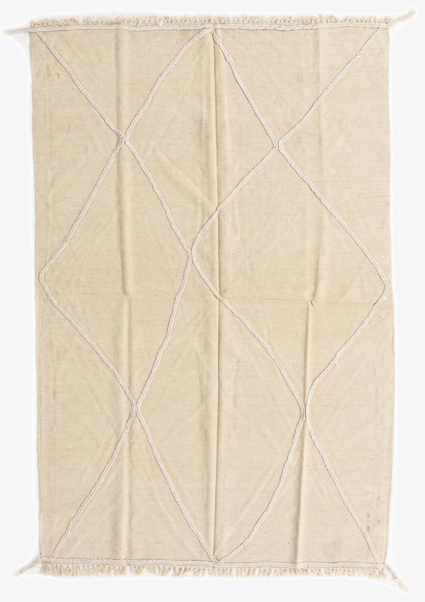  4' 8 x 7' 3  Hand Woven Kilim Modern Wool Rug