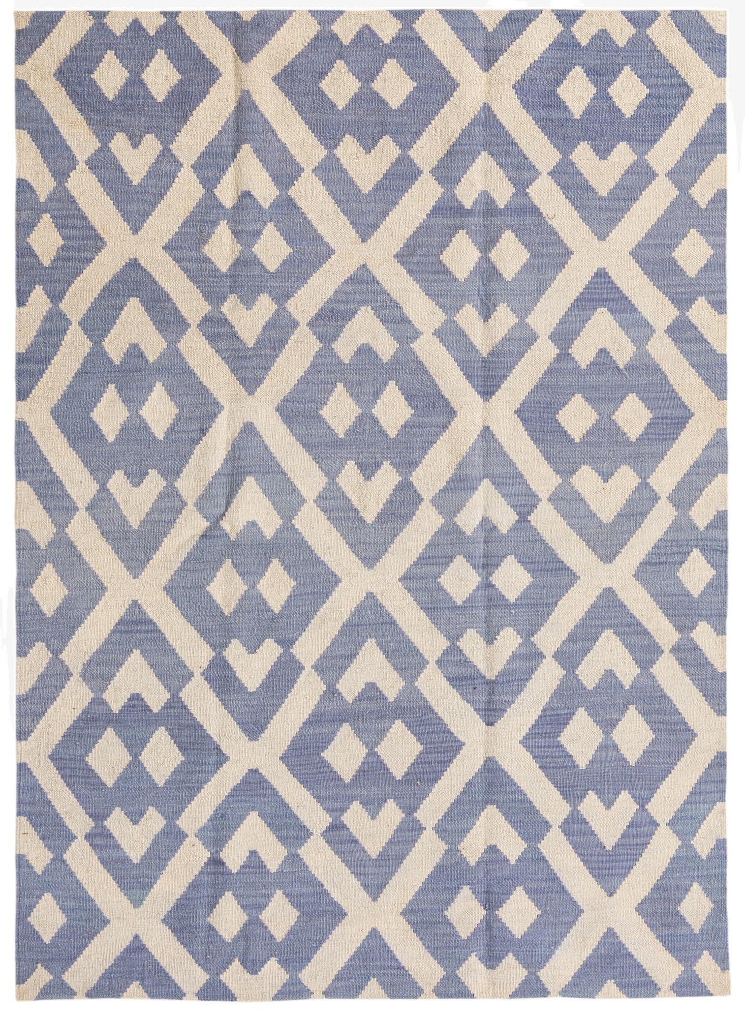  4' 1 x 5' 8  Hand Woven Kilim Modern Wool Rug