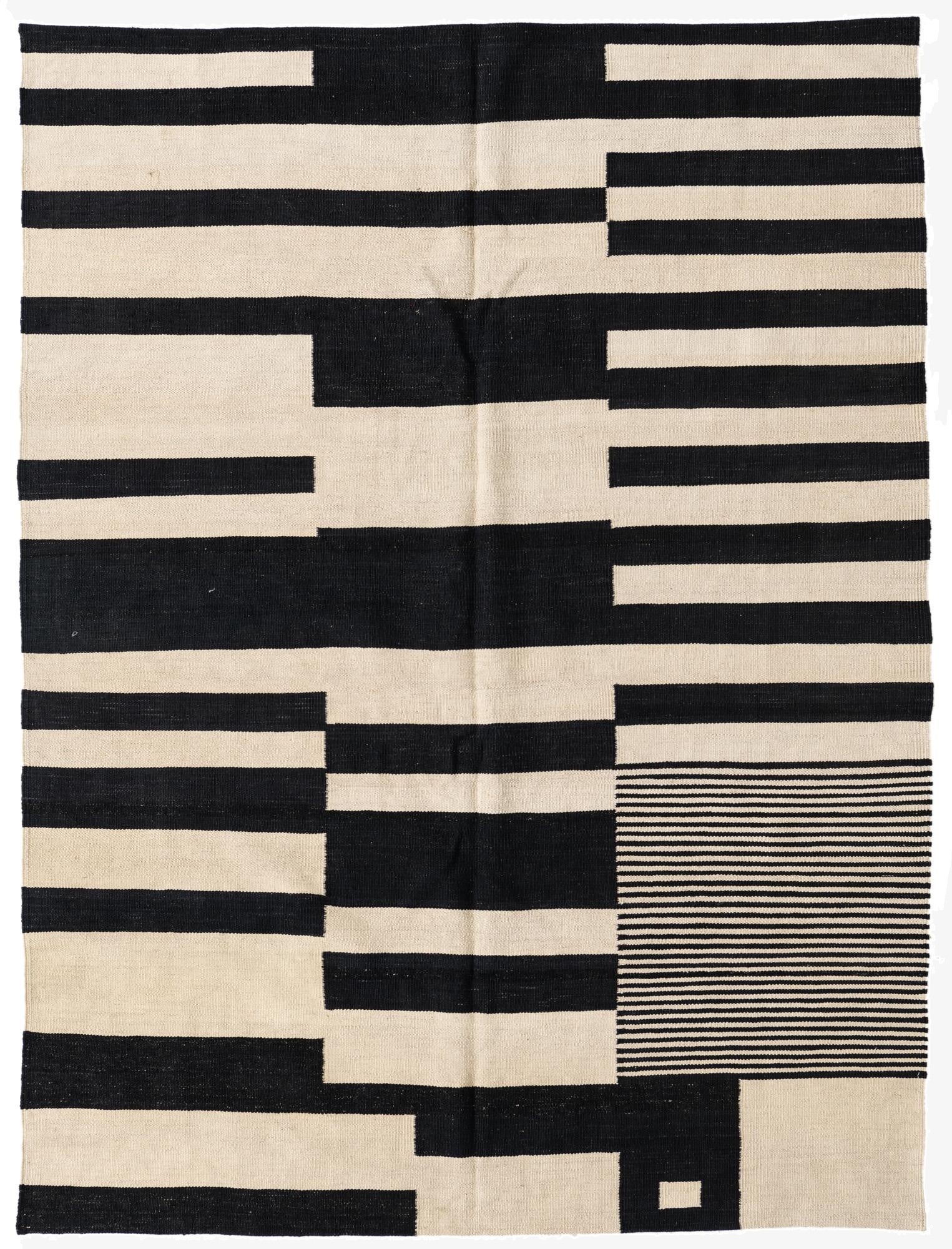  5' 1 x 6' 9  Hand Woven Kilim Modern Wool Rug