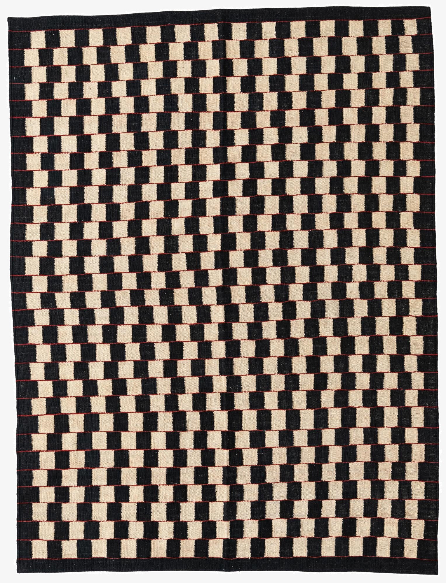  5' 8 x 7' 6  Hand Woven Kilim Modern Wool Rug