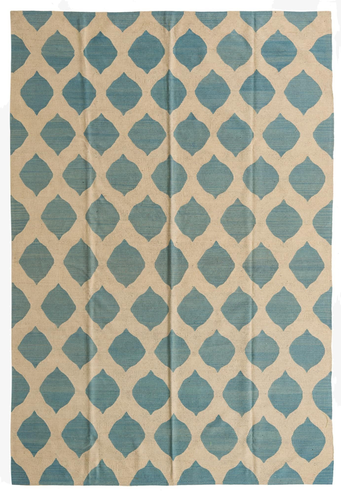  6' 7 x 9' 9  Hand Woven Kilim Modern Wool Rug