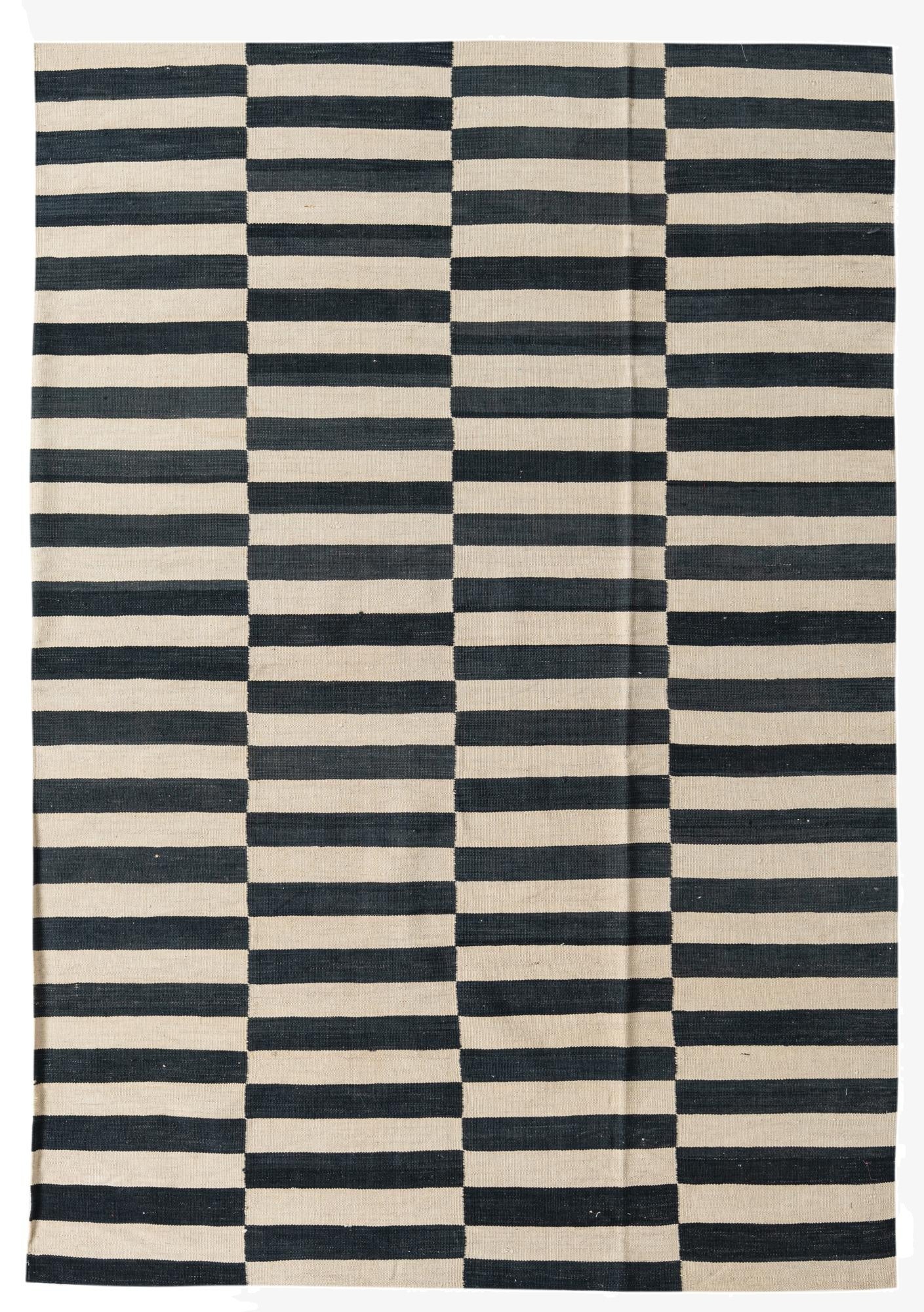  5' 4 x 7' 8  Hand Woven Kilim Modern Wool Rug