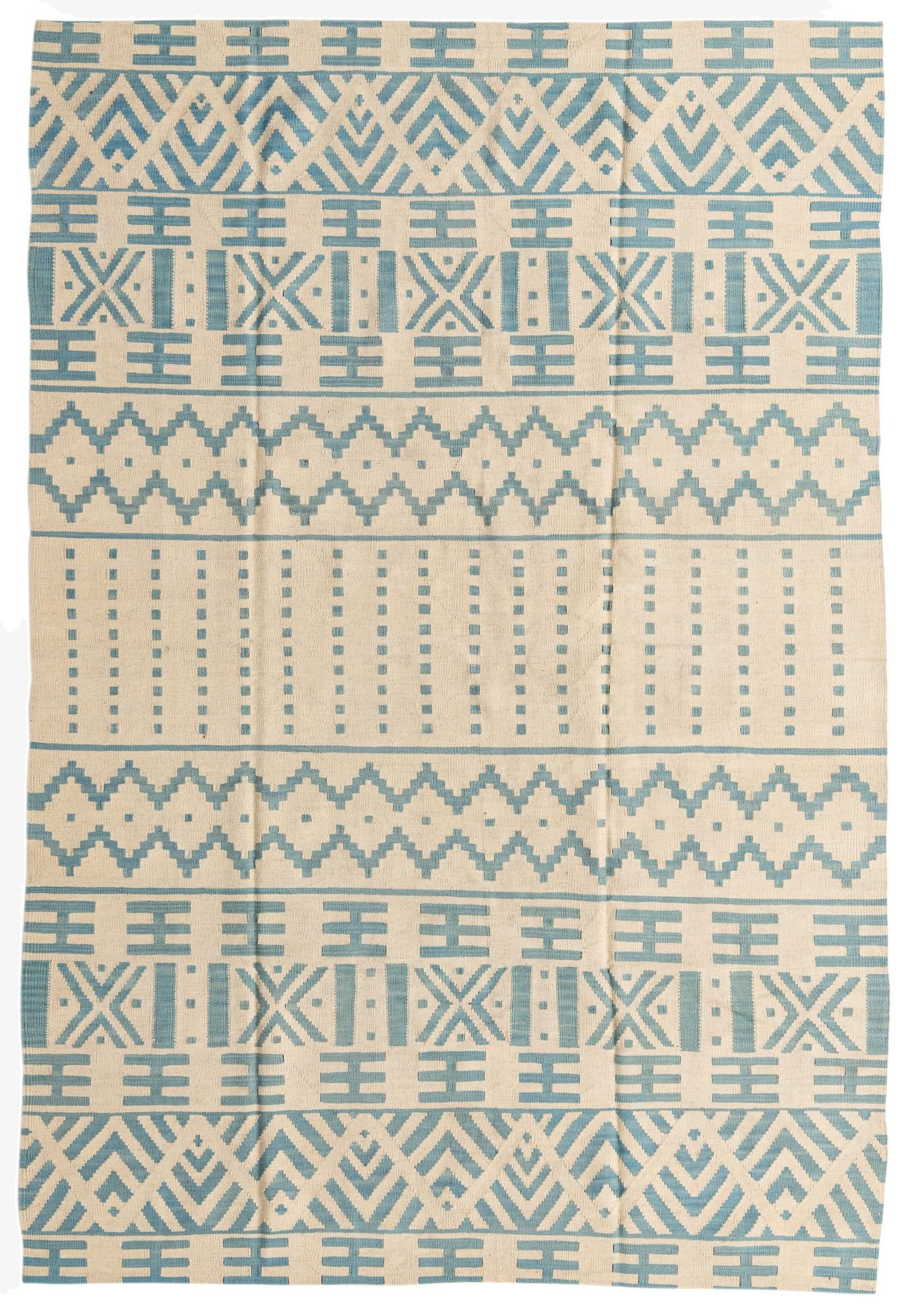  6' 8 x 9' 8  Hand Woven Kilim Modern Wool Rug