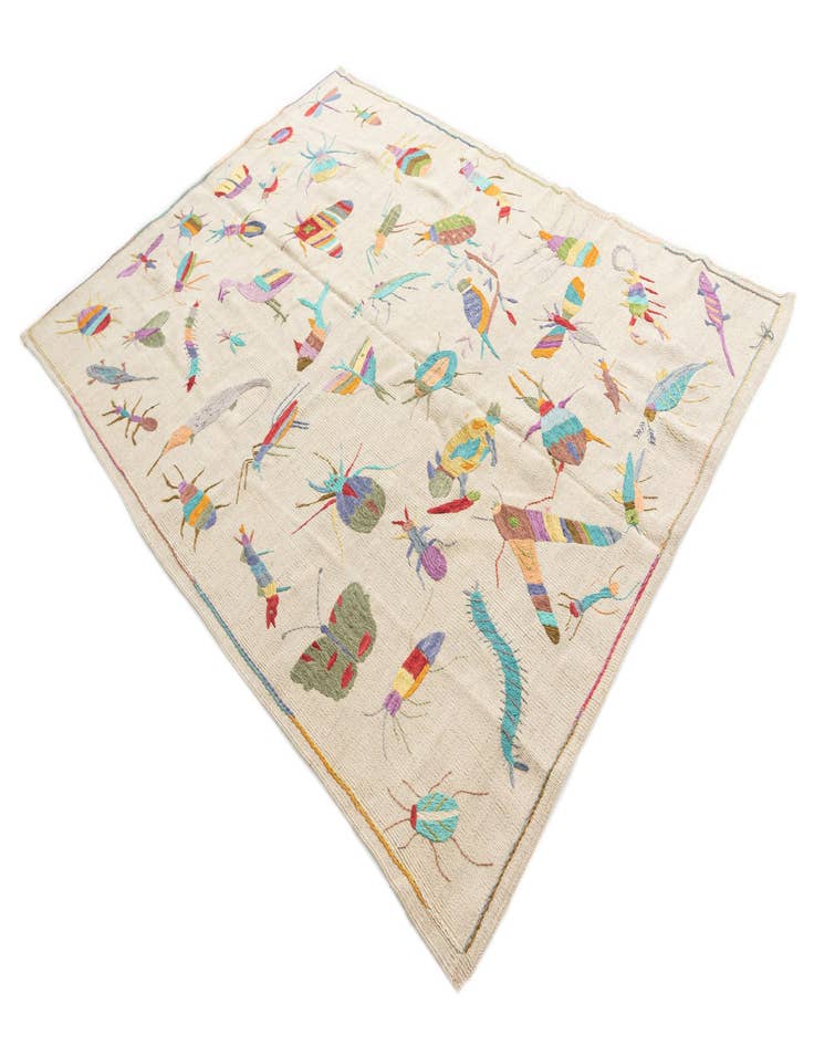 Detail image of  5' 5 x 7' 4  Hand Woven Kilim Suzani Wool Rug