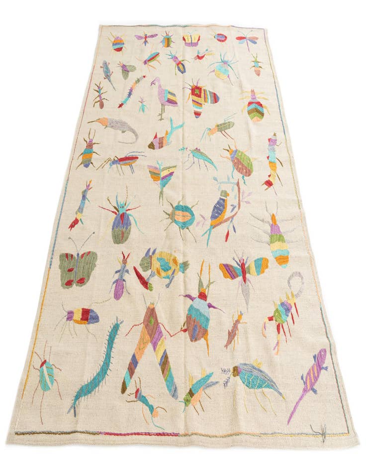 Detail image of  5' 5 x 7' 4  Hand Woven Kilim Suzani Wool Rug