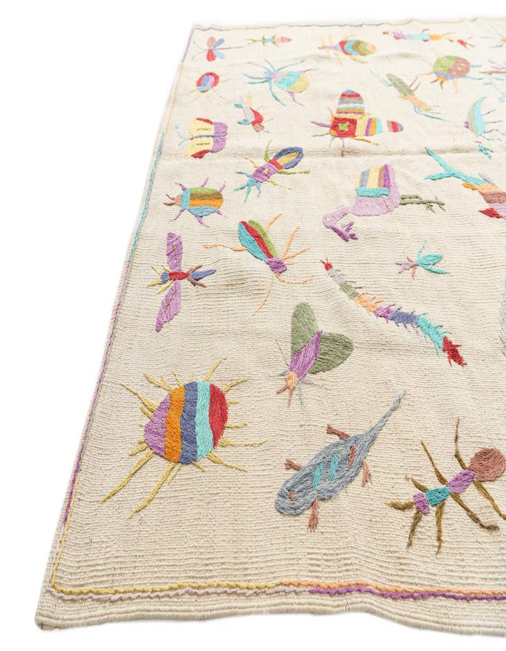 Detail image of  5' 5 x 7' 4  Hand Woven Kilim Suzani Wool Rug