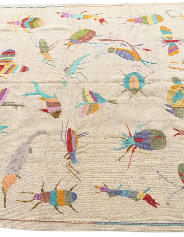 Detail image of  5' 5 x 7' 4  Hand Woven Kilim Suzani Wool Rug