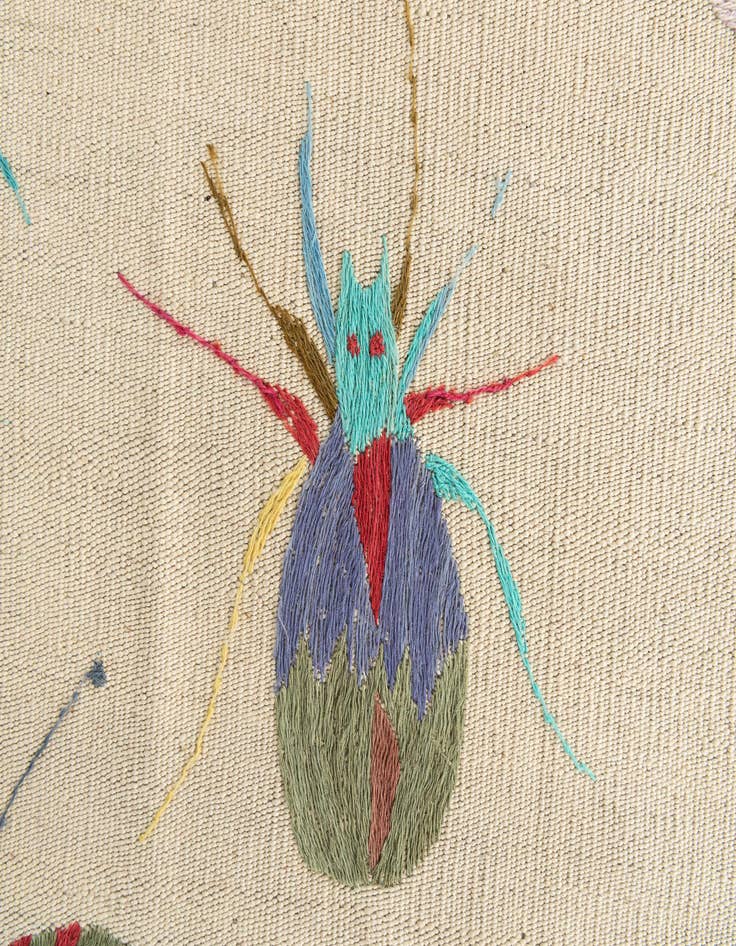 Detail image of  5' 5 x 7' 4  Hand Woven Kilim Suzani Wool Rug