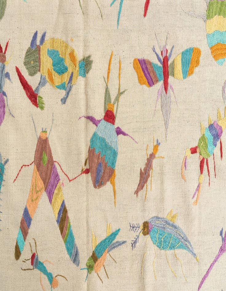 Detail image of  5' 5 x 7' 4  Hand Woven Kilim Suzani Wool Rug