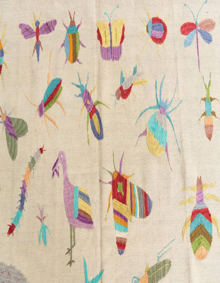 Detail image of  5' 5 x 7' 4  Hand Woven Kilim Suzani Wool Rug