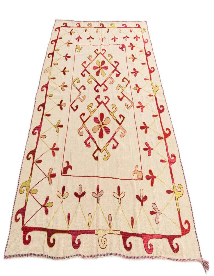 Detail image of  5' 10 x 7' 5  Hand Woven Kilim Suzani Wool Rug